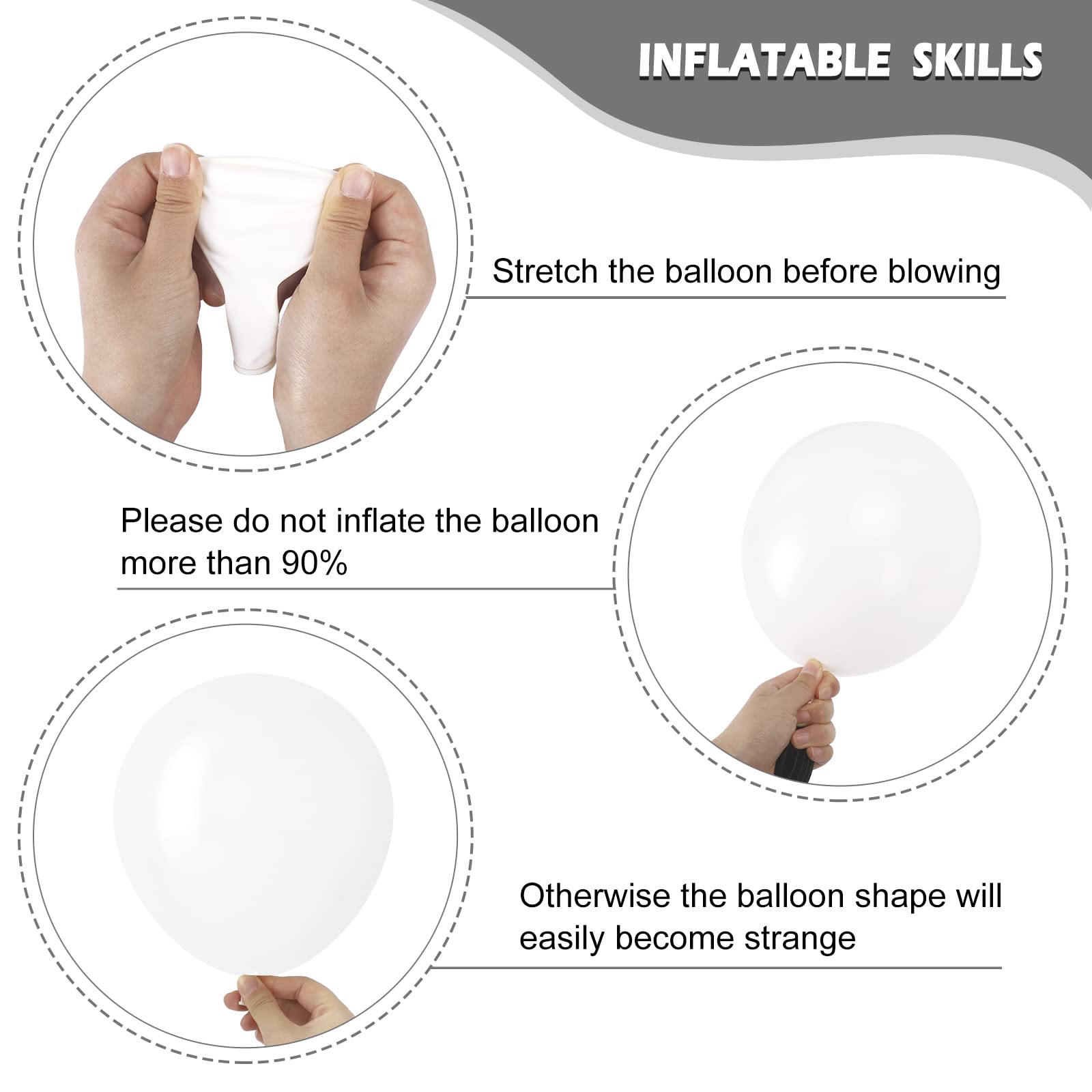 RUBFAC 116pcs White Balloons Set - 36/18/12/10/5 Inch Large Balloons for Party Decorations | Perfect for Birthday, Baby Shower, Gender Reveal & Wedding Decor | Create Stunning Balloon Garlands & Arches