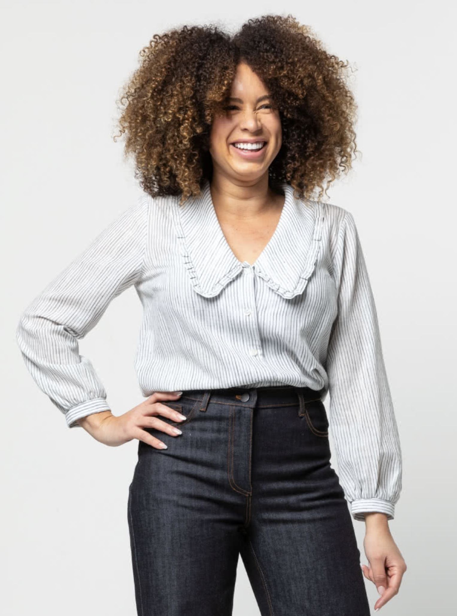 Style Arc Kennie Shirt - Women's Plus Size 18 (US 30) Casual Button Down Blouse for Work & Everyday Wear