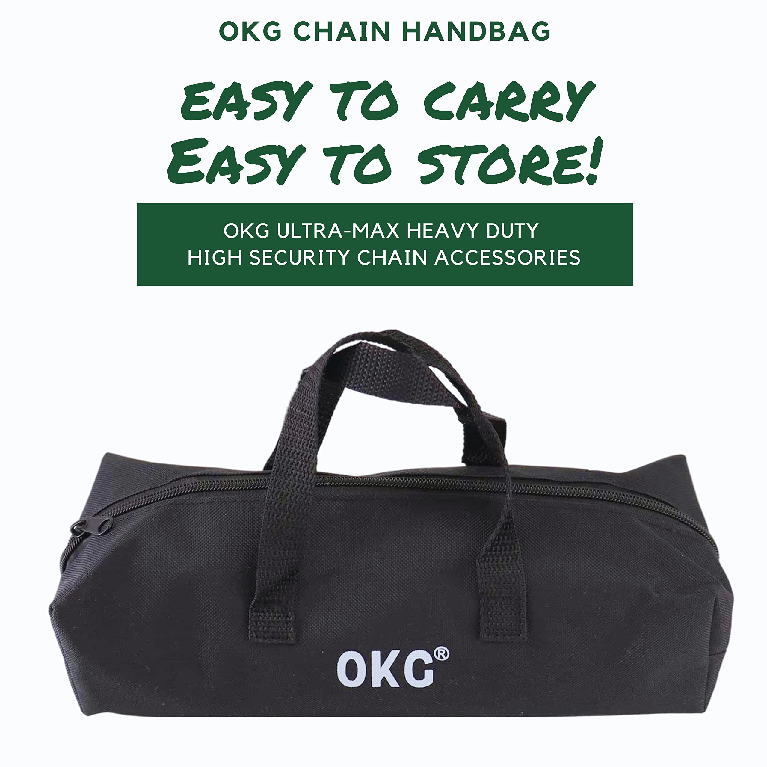 OKG 3.6ft Heavy Duty Security Chain - 9mm Cut Proof Hardened Alloy Steel - Premium Anti-Theft Lock Chain for Garage, E-Bike, Motorcycle, Fence Gate - Ideal for Outdoor Equipment Protection & High Security Needs