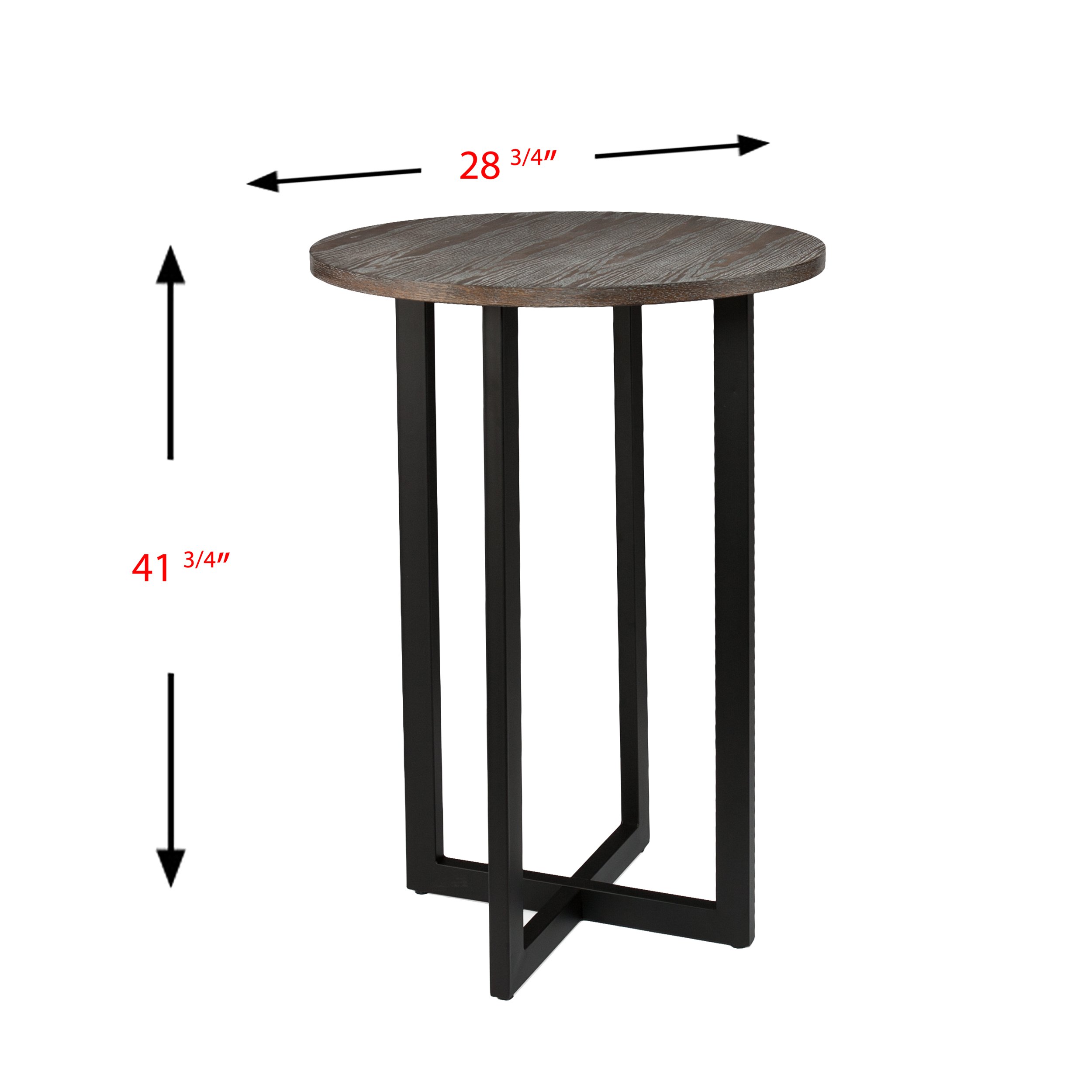 SEI Furniture Danby 42 Inch Bar Bistro Table - Black & Burnt Oak Finish - Perfect for Kitchen, Dining Room, Patio or Outdoor Entertaining