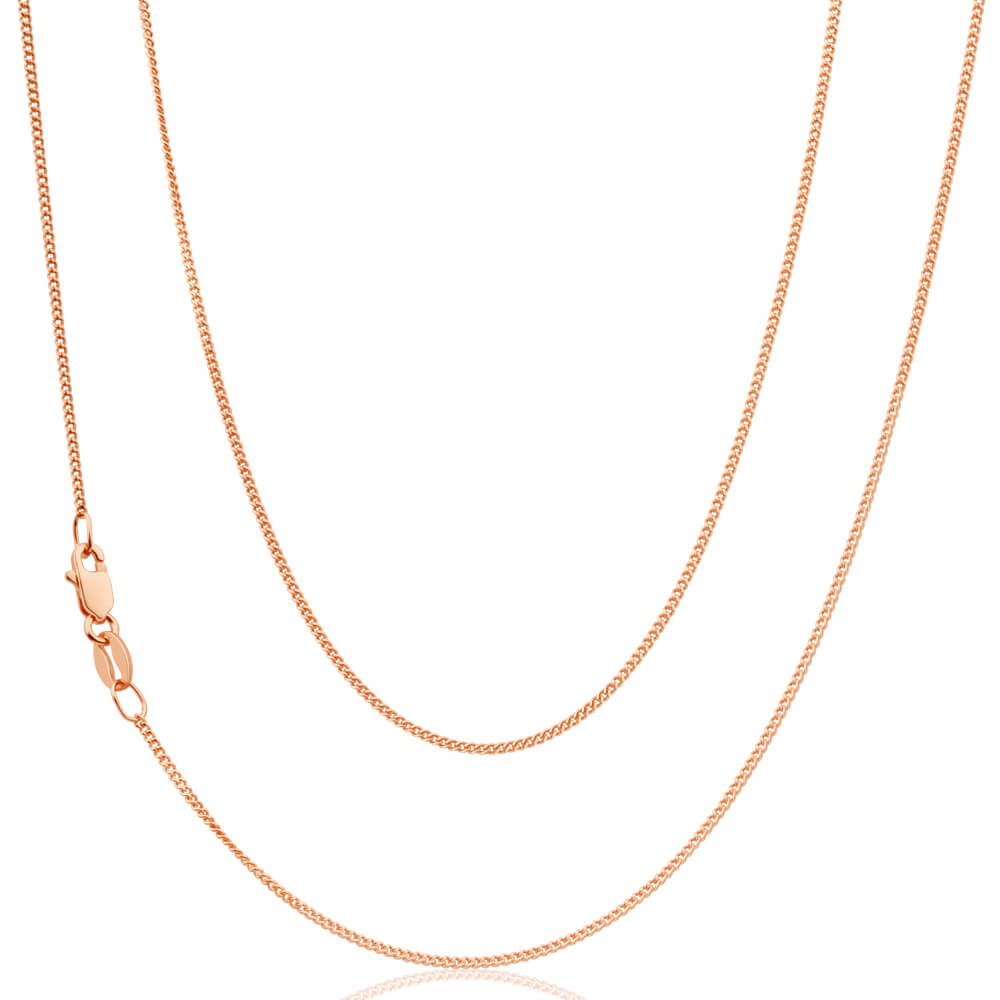 9ct Rose Gold Diamond Cut 45cm 30 Gauge Curb Chain Necklace - Elegant Jewelry for Women, Perfect for Everyday Wear, Special Occasions & Gifts