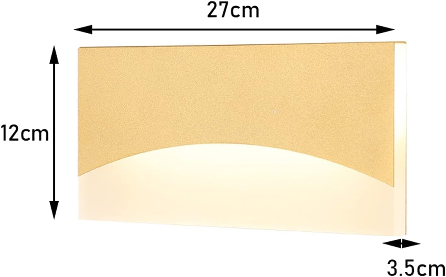 TADIBU LED Acrylic Wall Light 7W 3000K Warm White - Modern Wall Sconce for Bedroom, Living Room, Hallway - Gold Finish Indoor Mounted Lighting Fixture (Perfect for Ambient Lighting in Home Decor)
