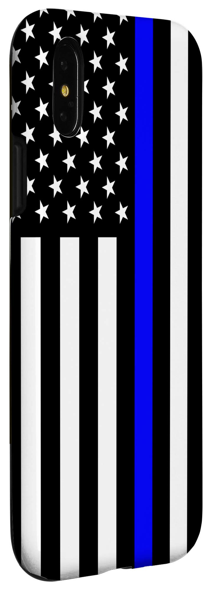 iPhone X/XS Thin Blue Line Flag Case - American USA Police Officer Cop Gift - Durable Protective Cover for Law Enforcement Support & Everyday Use