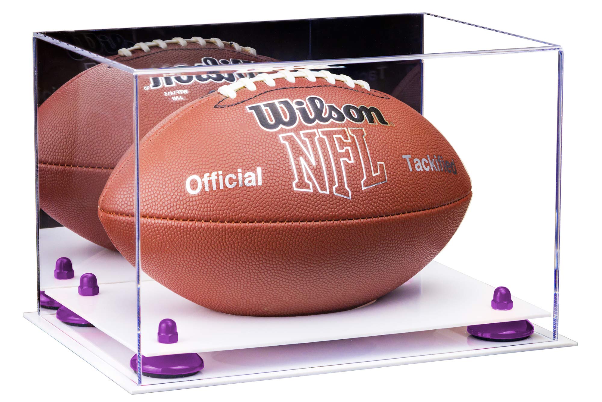 Premium Acrylic Football Display Case with Adjustable Risers - Showcase Your Full-Size Football Memorabilia - Perfect for Sports Collectibles, Trophy Rooms & Man Cave Decor