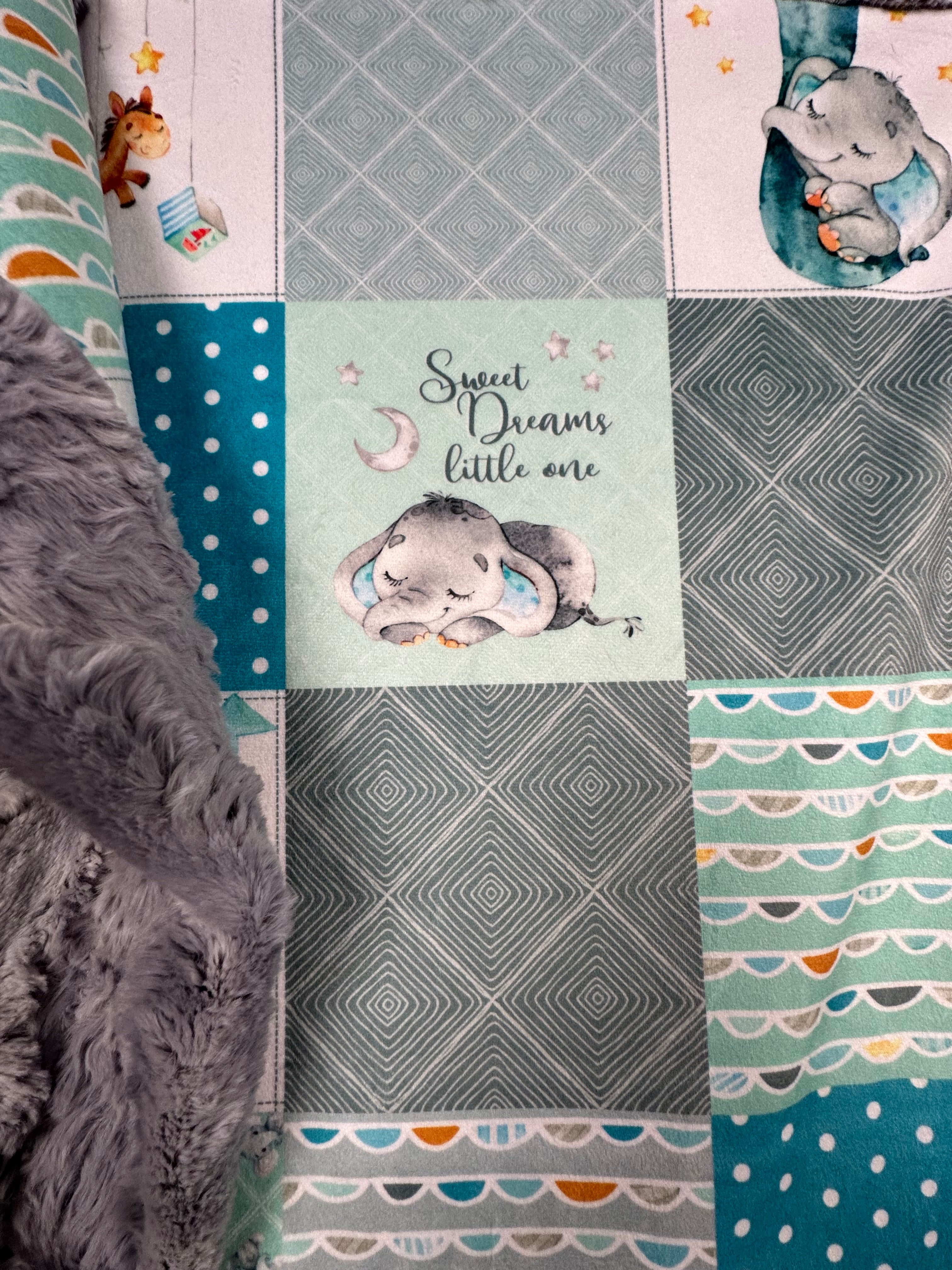 Sweet Dreams Little One - Wild Rabbit Chrome Baby Blanket Set 30x42 Inch with Matching 12x16 Pillowcase | Soft Nursery Bedding for Cribs, Strollers & Photo Shoots | Perfect Baby Shower Gift