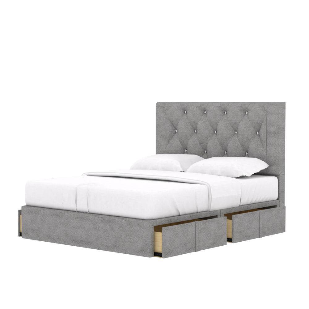 Hansen Fabric Drawer Bed Frame with Storage - Queen Size Platform Bed Frame for Bedroom, Sturdy Metal Frame & Pet Friendly Design - Perfect for Small Spaces, Guest Rooms & Pet Owners