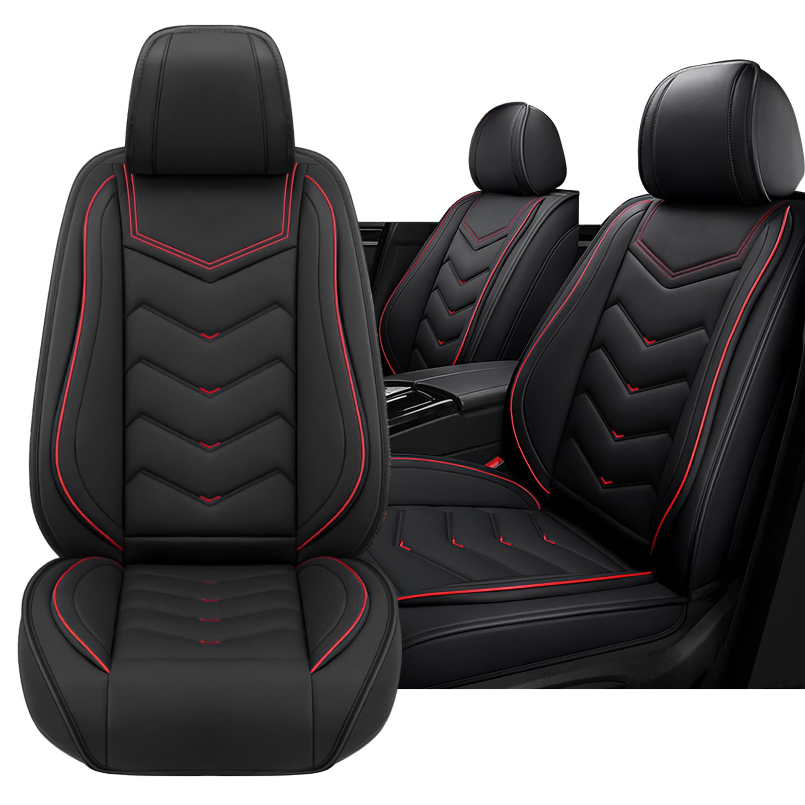 Premium Non-Slip Waterproof Car Seat Covers for Toyota Highlander 2001-2024 - Nappa Leather Driver & Passenger Seat Protectors (Black, 2-Piece Set) - Perfect for Road Trips, Daily Commutes & Pet Protection