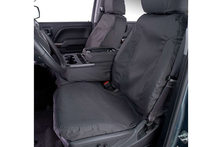 Covercraft SS3484PCGY Polycotton SeatSaver Custom Front Seat Covers for 2019-2021 Dodge Ram 2500/3500 - Grey | Durable Protection for Truck Seats | Perfect for Work, Off-Roading & Daily Commuting