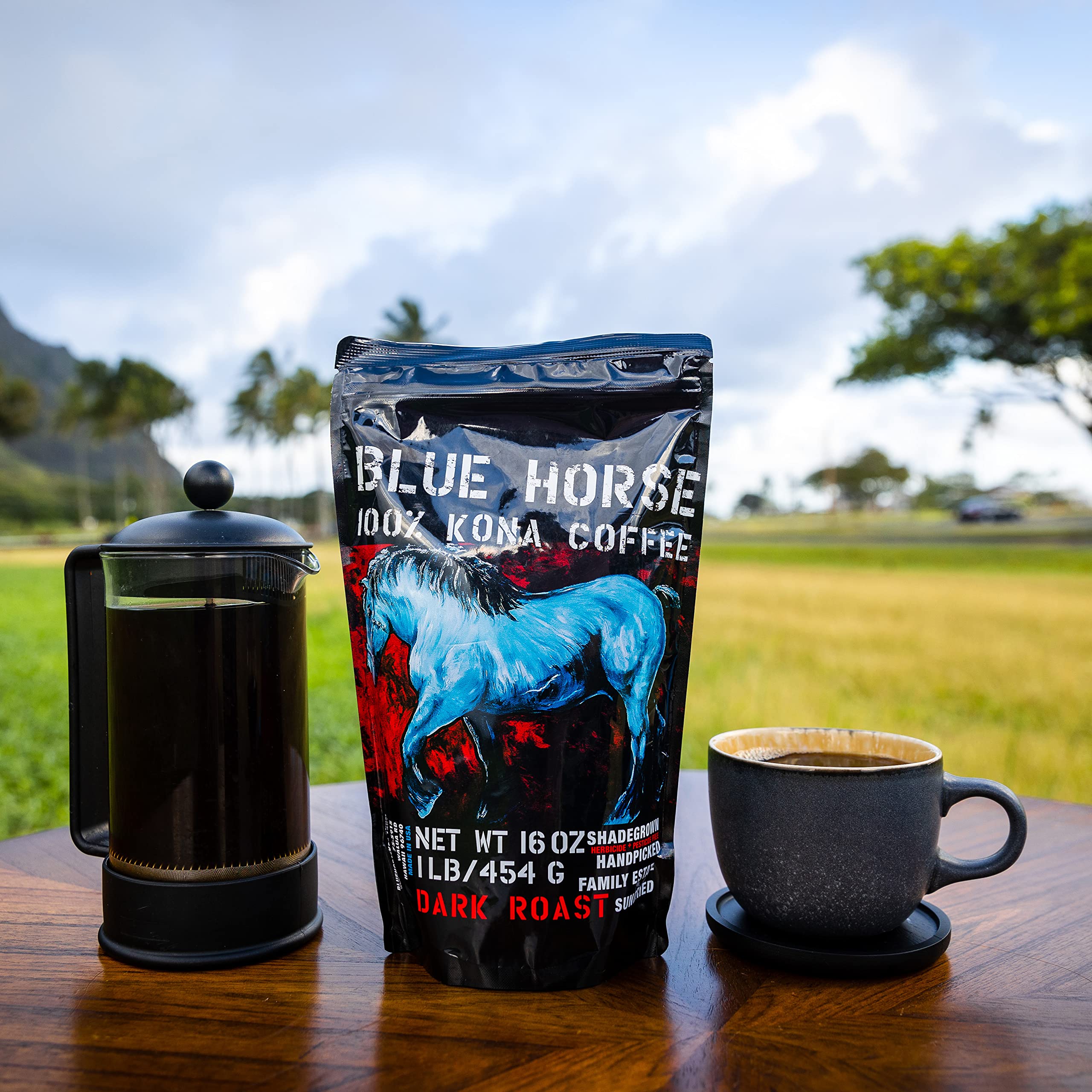 Premium 100% Kona Coffee 2-Pack - Medium & Dark Roast Whole Bean Coffee (16oz Each) - Authentic Hawaiian Coffee for Home Brewing, Gifts & Office Use