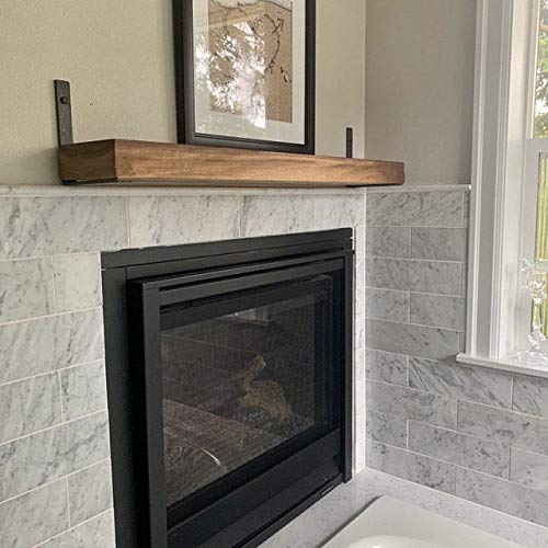 10 Inch Heavy Duty Black Metal Shelf Brackets - Industrial Rustic Wall Mounted L Brackets for DIY Shelving with Screws Included - Perfect for Home Office, Kitchen, and Garage Storage Solutions