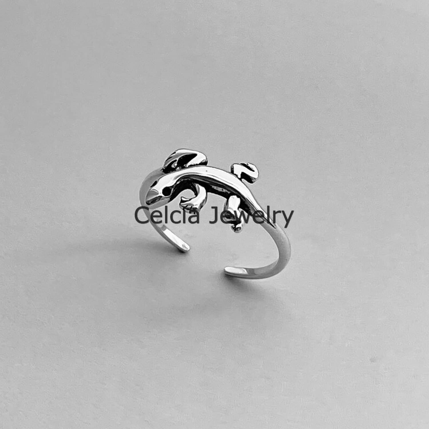 925 Sterling Silver Adjustable Lizard Toe Ring - Bohemian Reptile Pinky Ring for Women, Minimalist Metaphysical Jewelry, Perfect for Mothers Day Gifts & Boho Fashion Accessories - Size 7 (Ideal for Beach Parties, Yoga Sessions & Spiritual Healing)