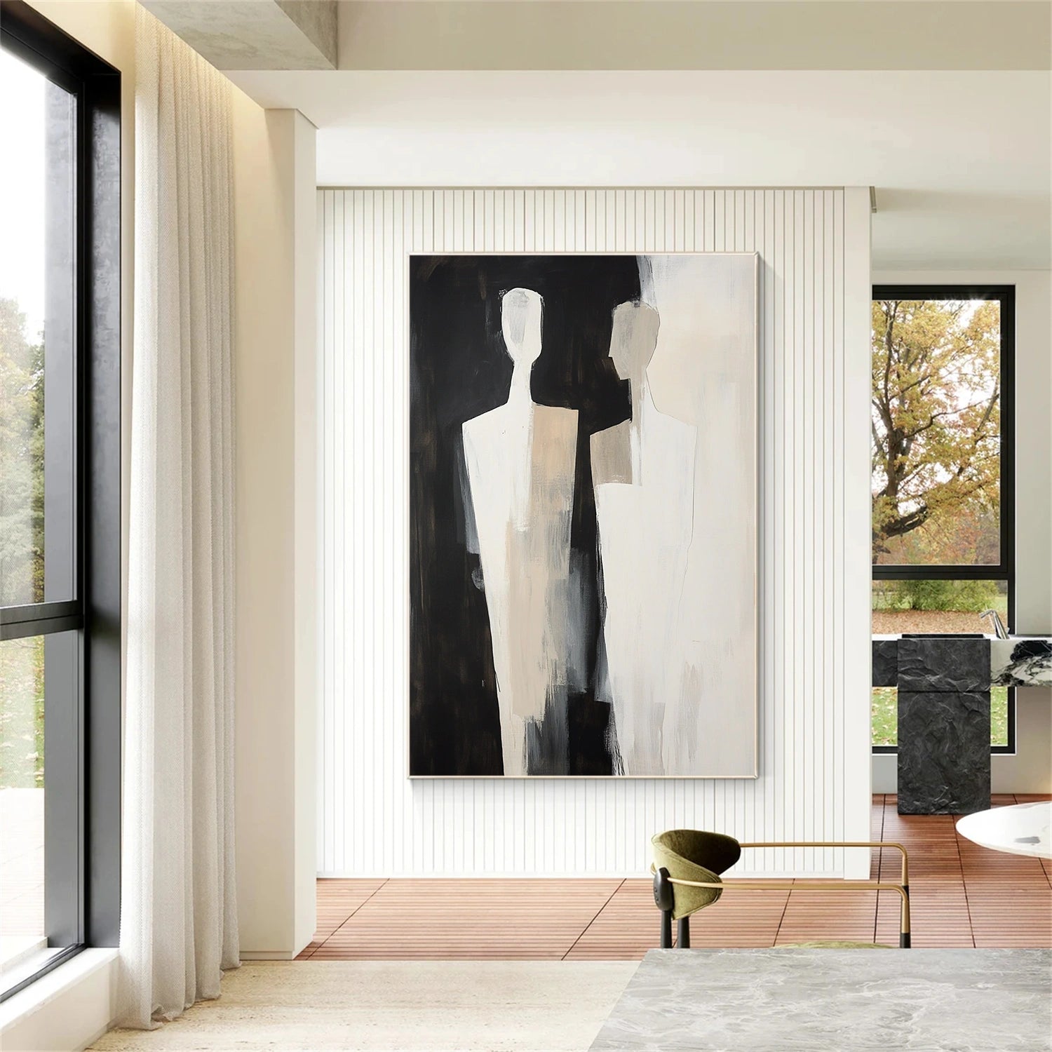 Contemporary Abstract Minimalist Wall Art Painting - Modern Home Decor for Living Room, Bedroom & Office | #CW004
