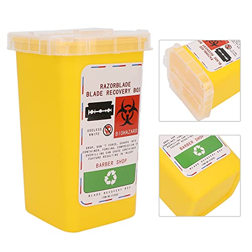 Plastic Shaving Blade Disposal Box - Safe Razor Blade Storage Container with High Hardness for Used Blades | Yellow Color | Ideal for Bathroom, Salon & Home Safety Organization