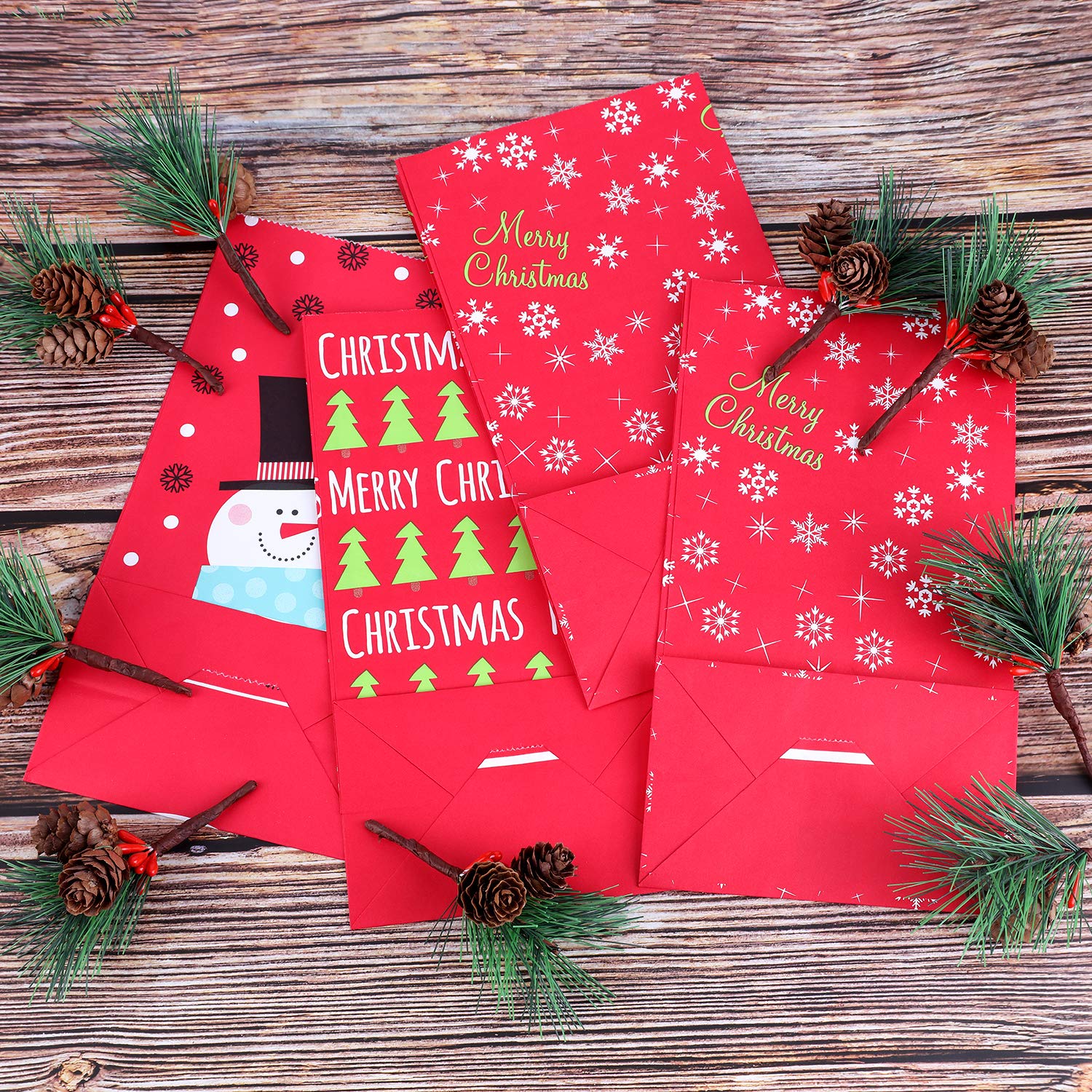 24 Pack Christmas Party Treat Bags with Snowman Design & Stickers - Holiday Goodie Bags for Candy, Gifts & Festive Celebrations | Perfect for Kids Christmas Parties, Classroom Treats & Holiday Gift Exchanges
