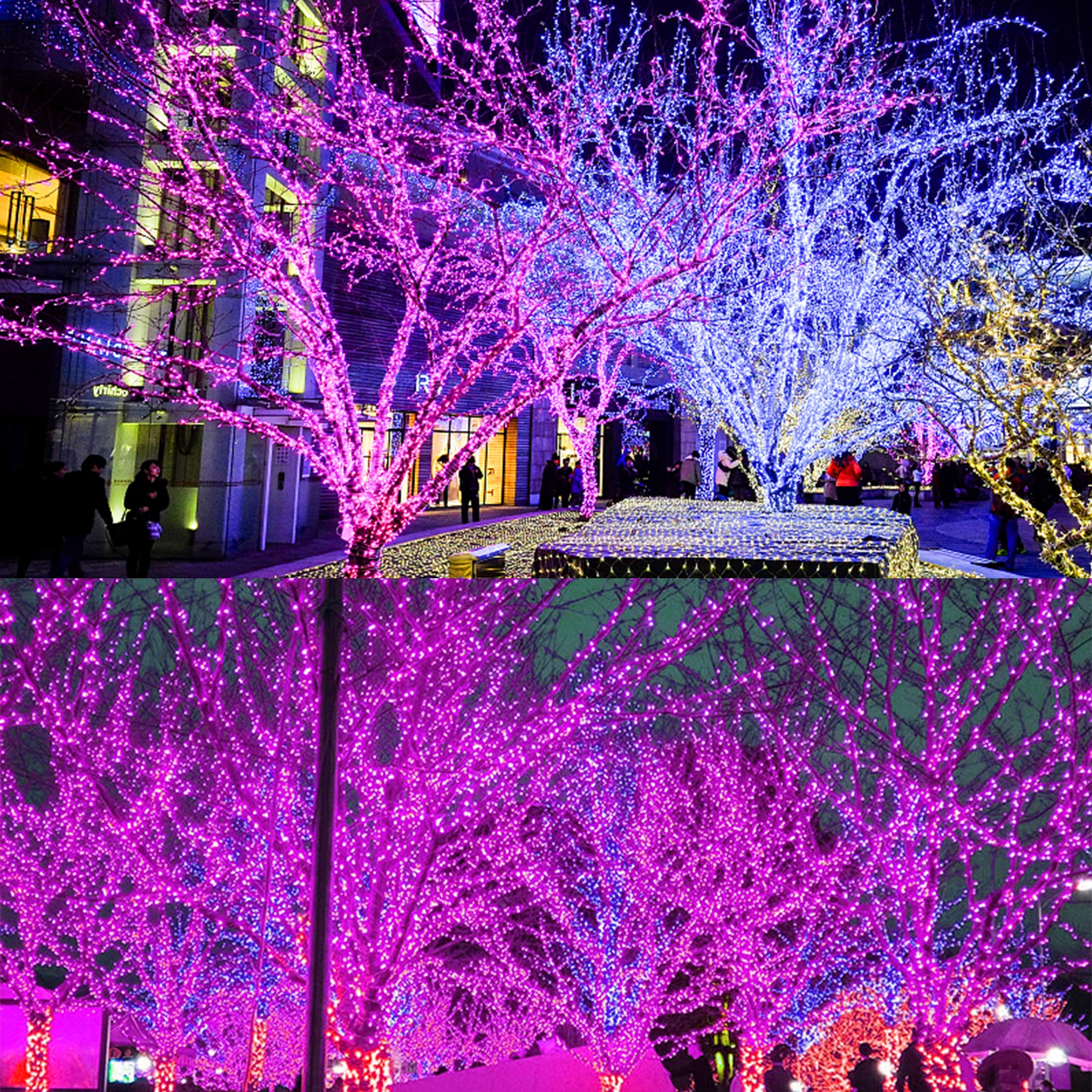 300 LED Halloween String Lights - 98.5FT Waterproof Connectable Mini Lights with 8 Lighting Modes for Indoor Outdoor Decor | Perfect for Halloween, Christmas, Parties, Bedroom & Holiday Decorations (Purple)
