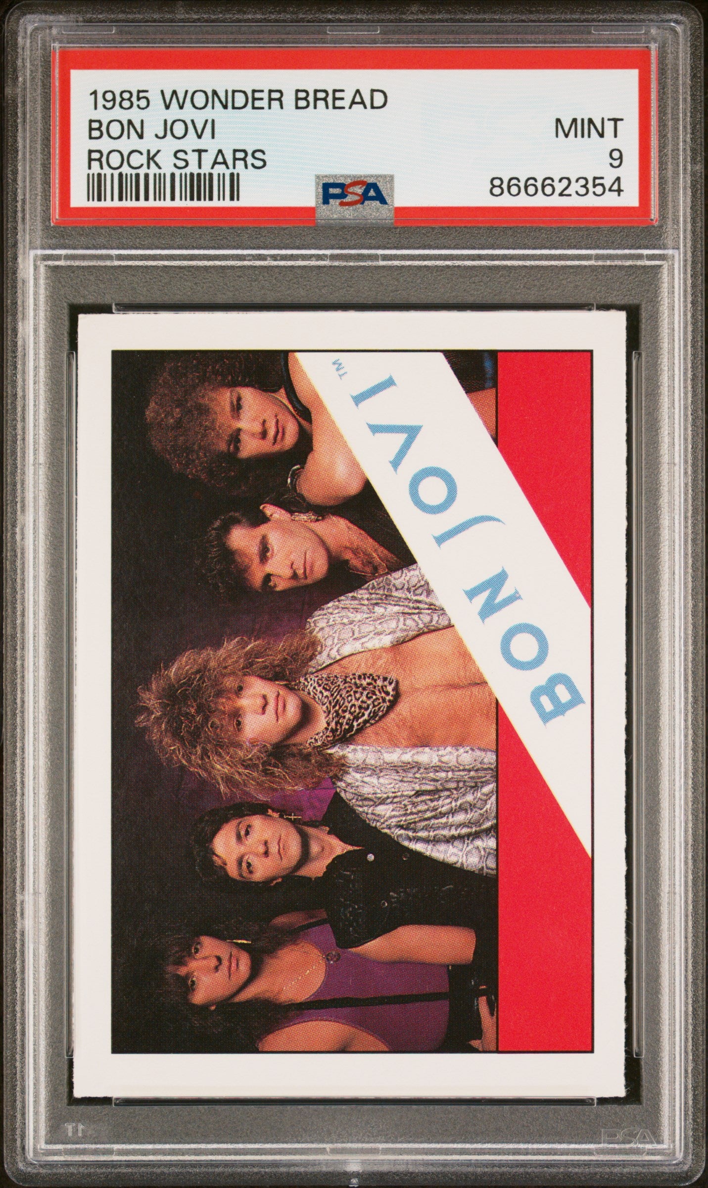 1985 Wonder Bread Rock Stars Bon Jovi Trading Card PSA 9 Gem Mint - Rare Collectible Memorabilia for Music Fans & Vintage Collectors | Perfect for Display, Framing, and Investment