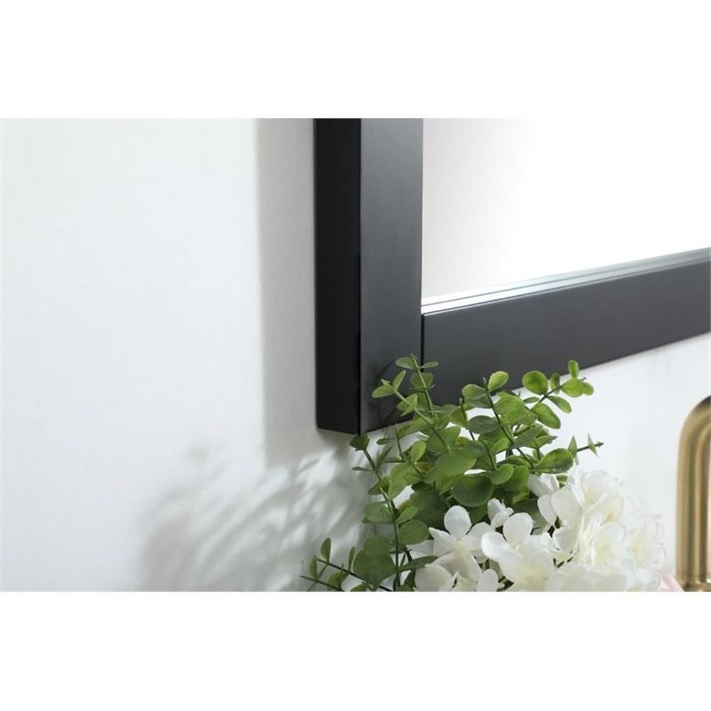 Black Aqua 24x32 Vanity Mirror - Elegant MDF & Metal Decor for Bathroom