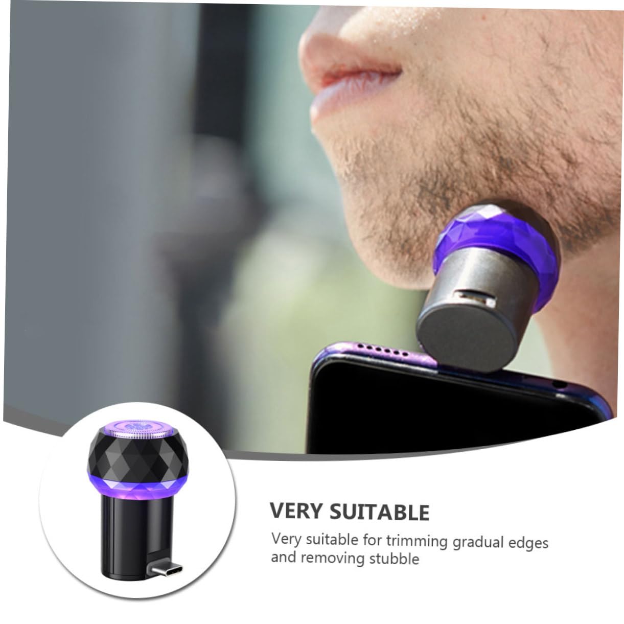 Men's Electric Shaver USB Rechargeable Cordless Travel Razor - Portable Pocket Shaver for Face & Body Grooming at Home, Office or On-The-Go