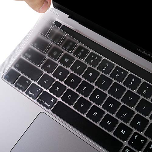 EooCoo Clear TPU Keyboard Cover Compatible with 2020-2022 MacBook Pro 13 Inch M1/M2 (A2338 A2289 A2251) & 16 Inch 2019 MacBook Pro (A2141) - AZERTY EU Layout for Touch Bar & Touch ID Protection | Perfect for Office, Travel & Home Use