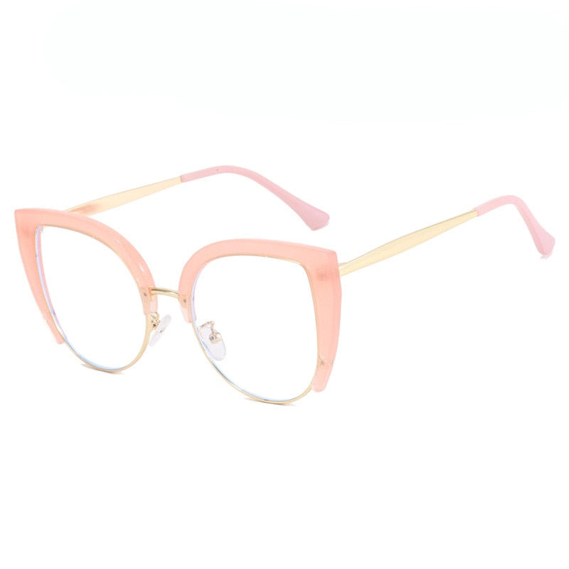 CCspace Women's Full Rim Square Cat Eye Eyeglasses - Stylish PC Plastic & Alloy Frame (Model 56796) | Perfect for Work, Reading & Fashion Accessories