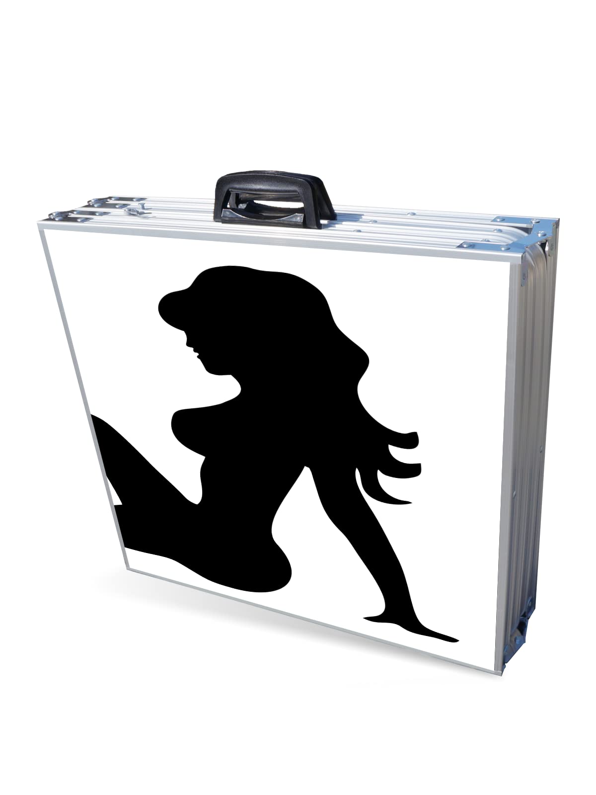 PARTYPONG 8-Foot Folding Beer Pong Table - Trucker Girl Edition | Portable Outdoor Party Game Table for Tailgating, Backyard BBQs & College Parties