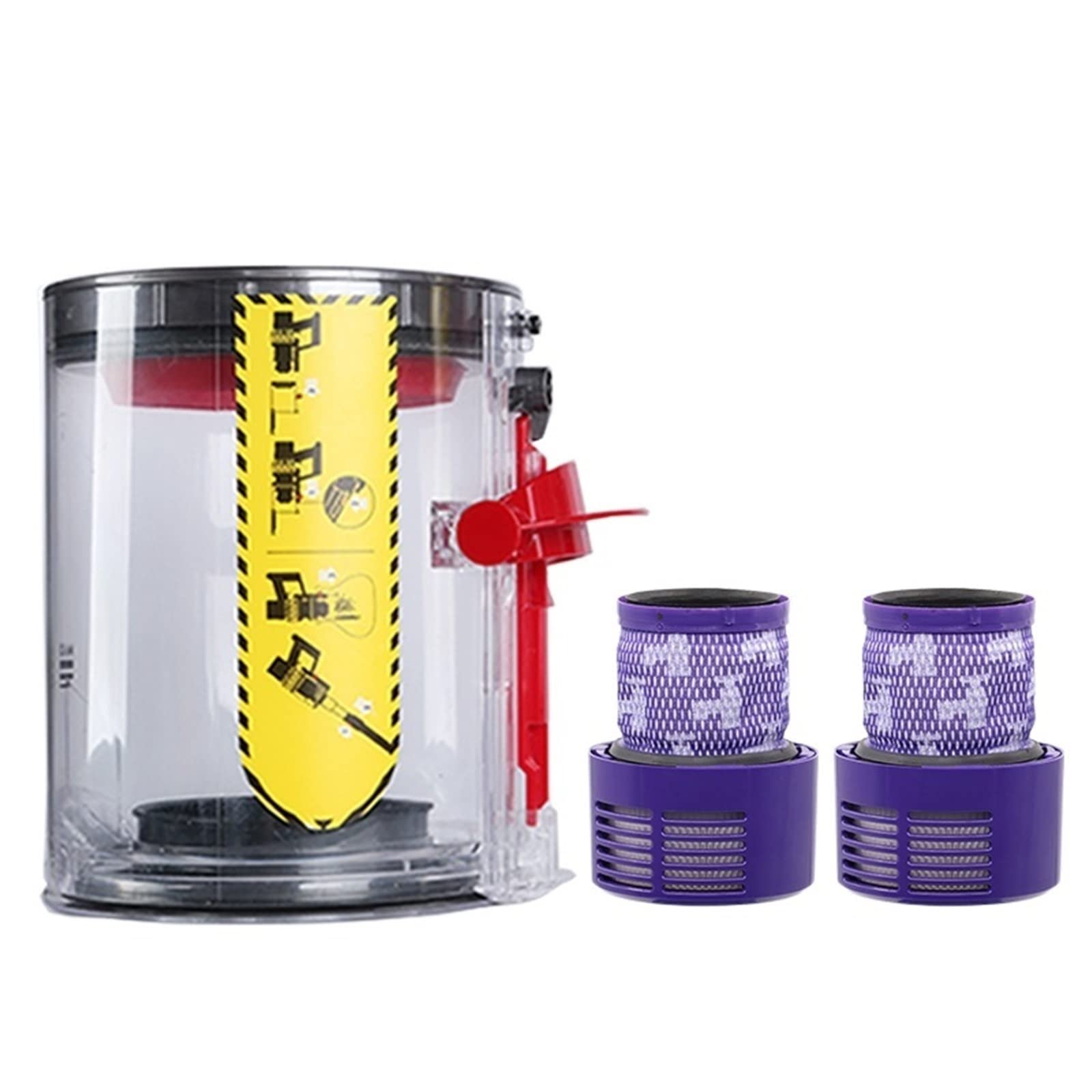 Dyson V10 Vacuum Cleaner Replacement Dust Bin & Cyclone Filter Set - Compatible with Dyson V10 Cyclone, Spare Parts for V10 Vacuum Accessories (Set of 8) - Perfect for Home Cleaning & Pet Hair Removal