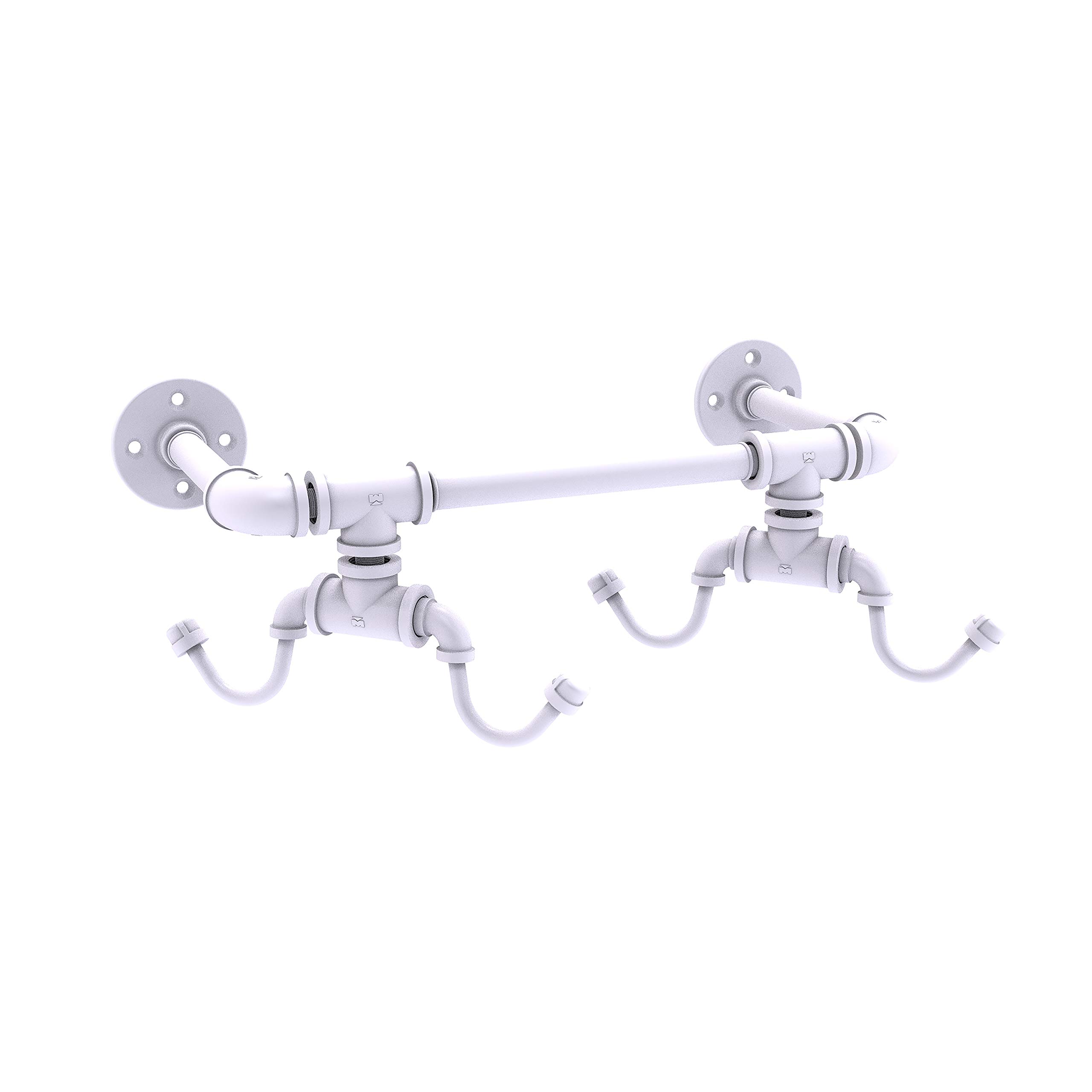 Allied Brass Wall Mounted 4-Tier Coffee Mug Holder - Matte White Finish | Kitchen Organizer for Mugs, Cups & Tea Glasses | Perfect for Coffee Bars, Office Break Rooms & Home Kitchens