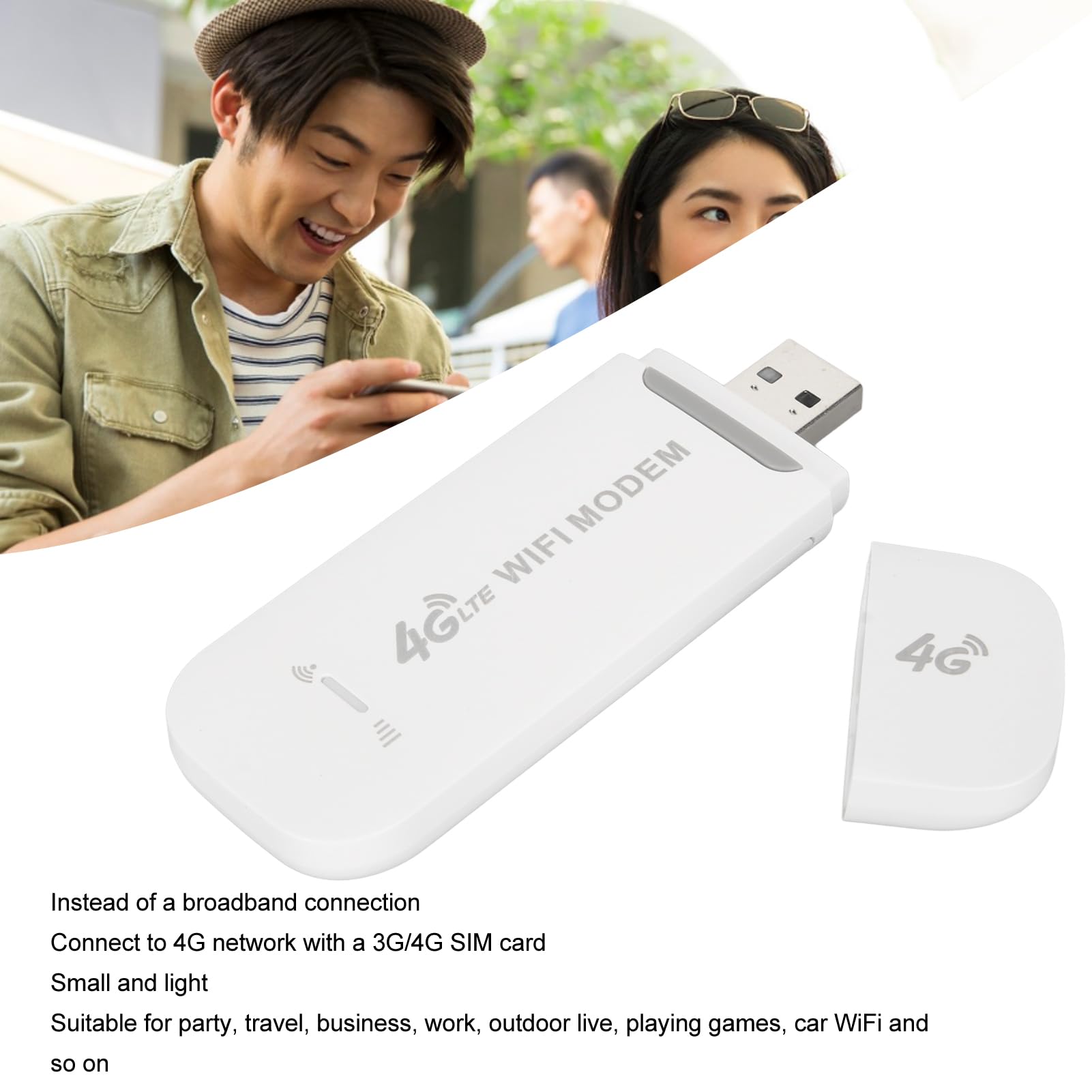 4G LTE USB WiFi Modem - Portable Hotspot for Travel & Work