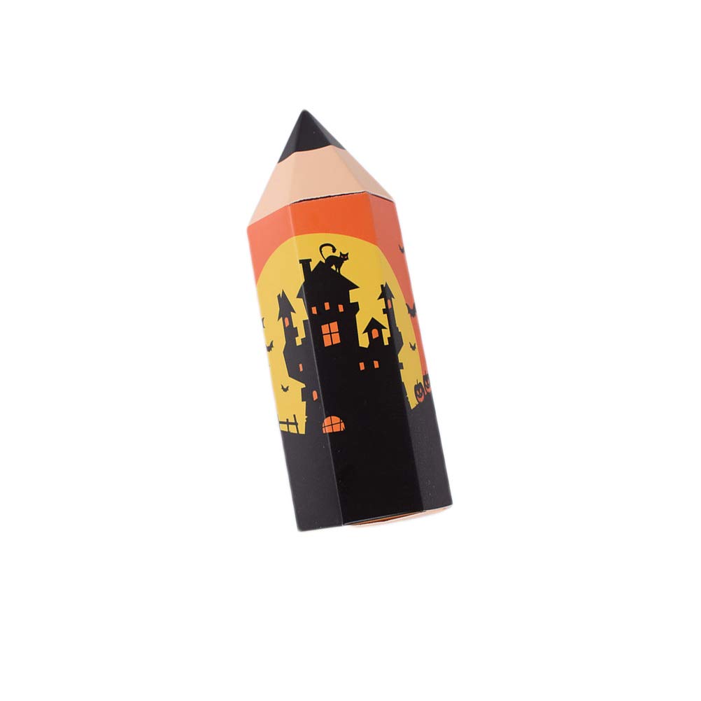 Amosfun 10pcs Halloween Candy Box Cartoon Pencil Shaped Gift Boxes - Party Treat Favors for Halloween, Christmas & Birthday (Orange) - Perfect for Classroom Treats, Party Favors & Holiday Gifting
