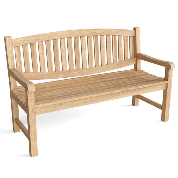 Kingston 3-Seater Wooden Bench for Patio, Garden & Outdoor - Comfortable Weather-Resistant Teak Bench with Backrest - Perfect for Backyard, Porch or Poolside Relaxation