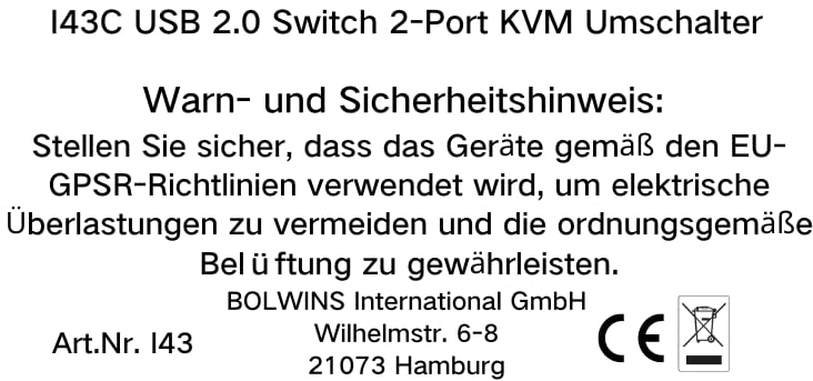 2-Port USB 2.0 KVM Switch - I43C USB Sharing Hub for Printer, Scanner, Keyboard & Mouse (2-in-1 Out) with One-Touch Button | Perfect for Home Office & Multi-Device Workstations