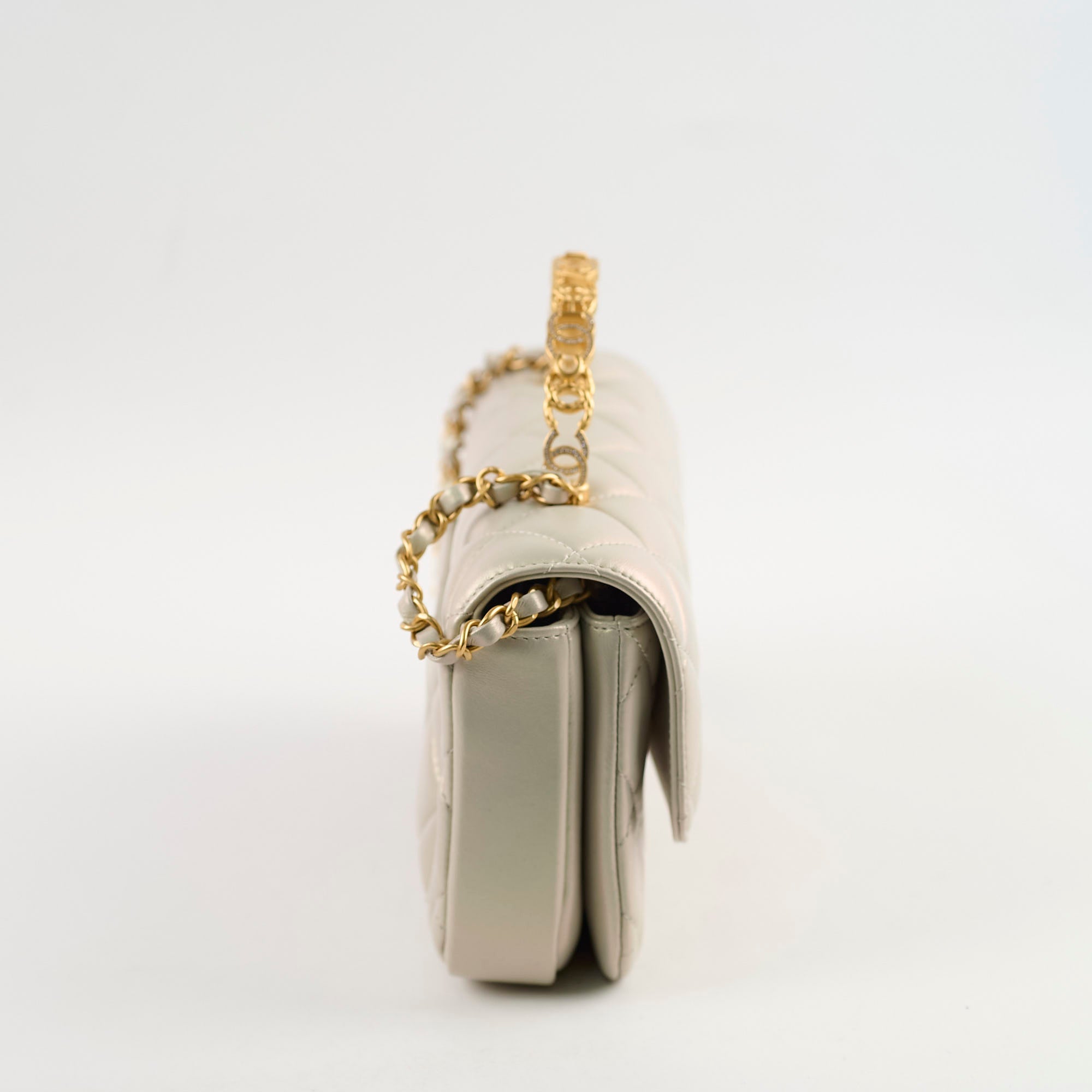 Chanel Iridescent Pearl Flap Bag with Top Handle - Microchipped Authentic Luxury Handbag for Women | Perfect for Evening Parties, Weddings & Special Occasions