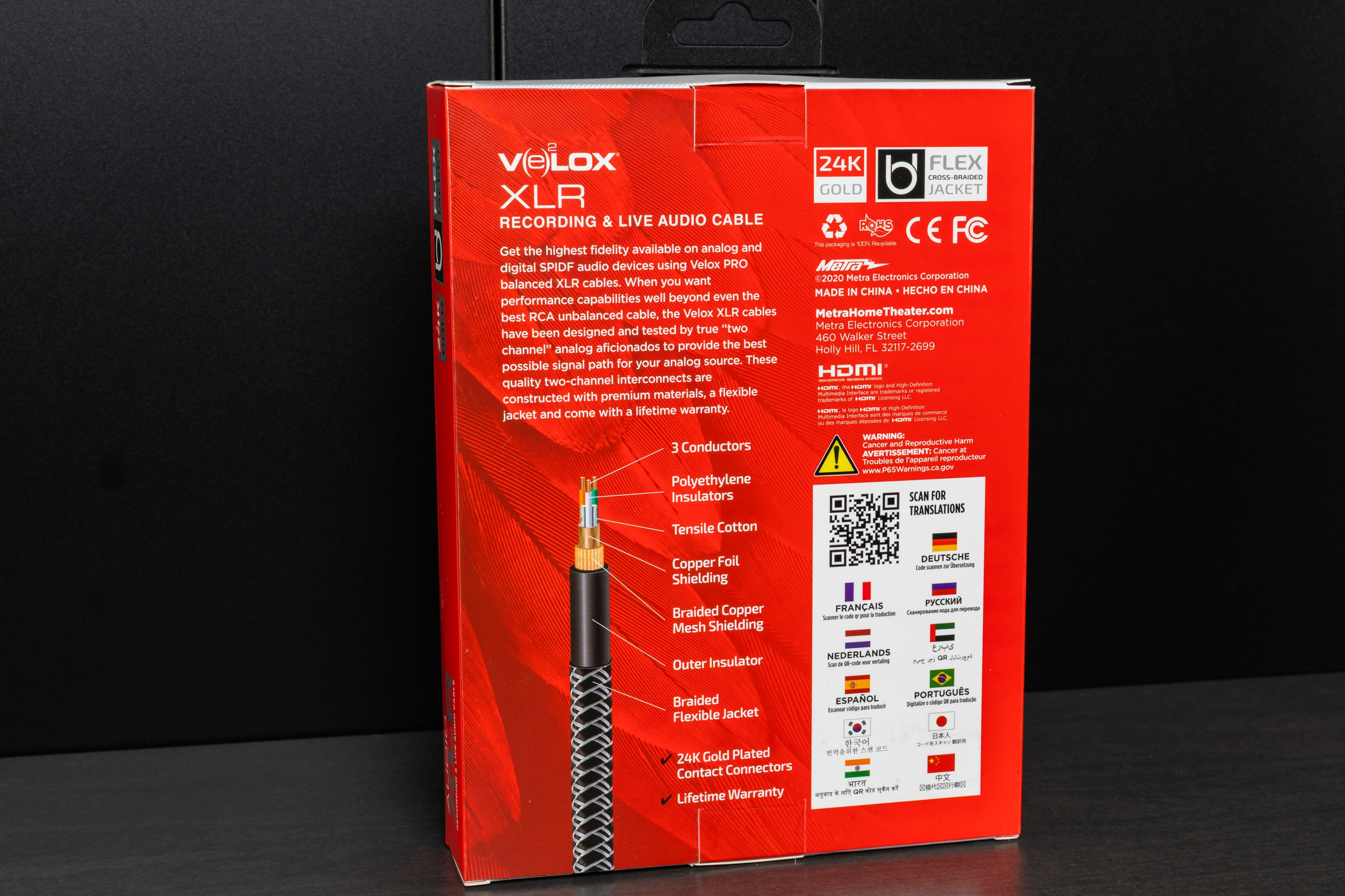 Velox Balanced XLR Cable - Professional Audio Cable for Studio Recording, Live Sound & DJ Equipment - High-Quality Shielded XLR Male to Female Cable for Microphones, Mixers & Audio Interfaces
