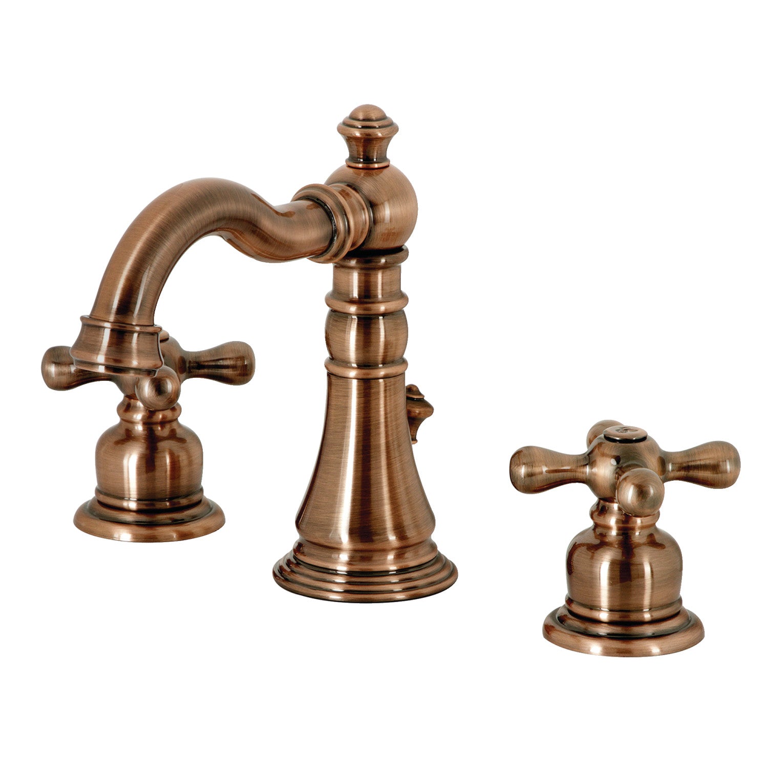 American Classic FSC197AXAC Two-Handle 3-Hole Widespread Bathroom Faucet with Brass Pop-Up Drain in Antique Copper - Perfect for Vintage Style Bathroom Renovations and Modern Home Upgrades