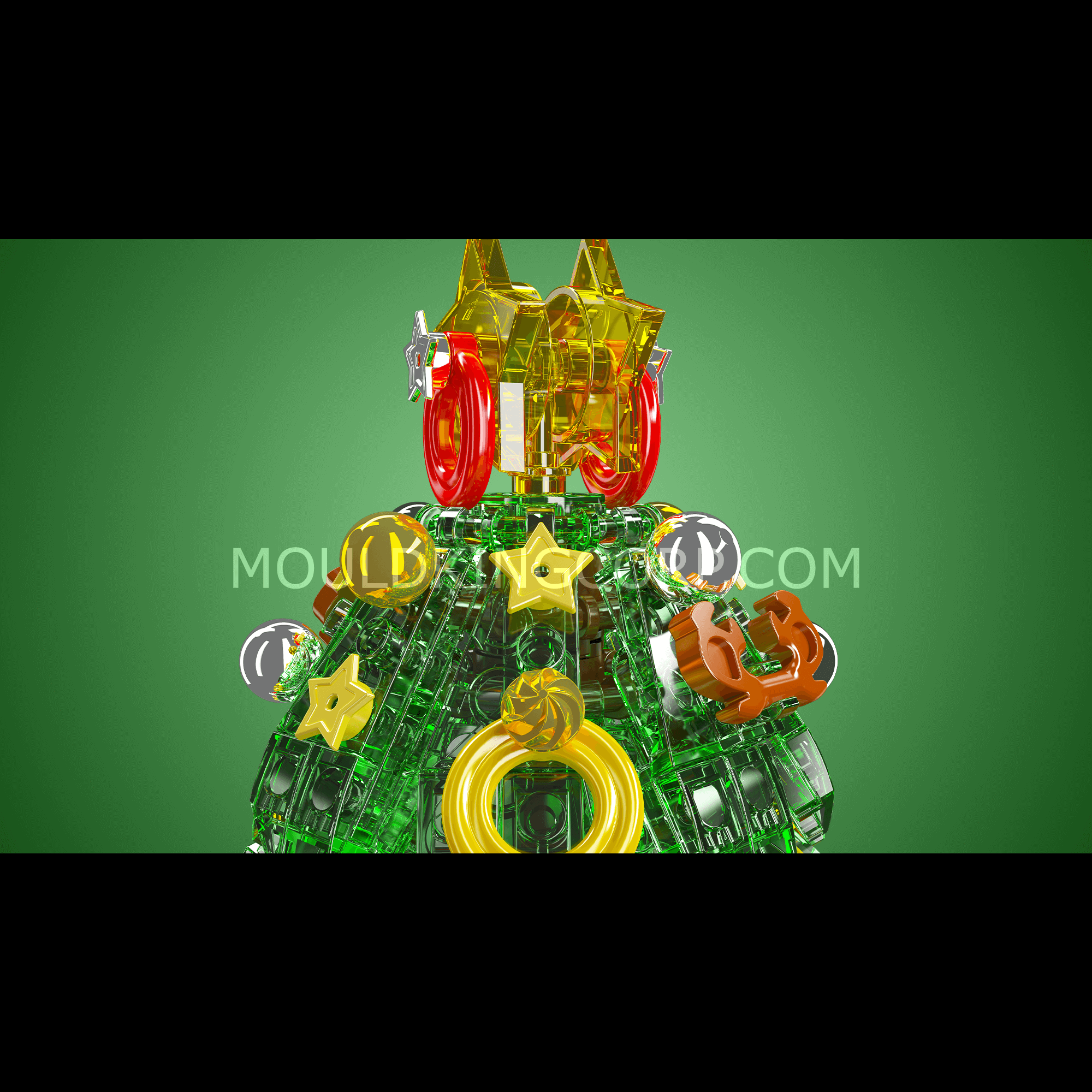 Mould King 10090 Christmas Tree Music Box Building Set - 688 PCS DIY Holiday Decoration for Home, Office & Gift Giving | Fun Christmas Activity for Kids & Adults