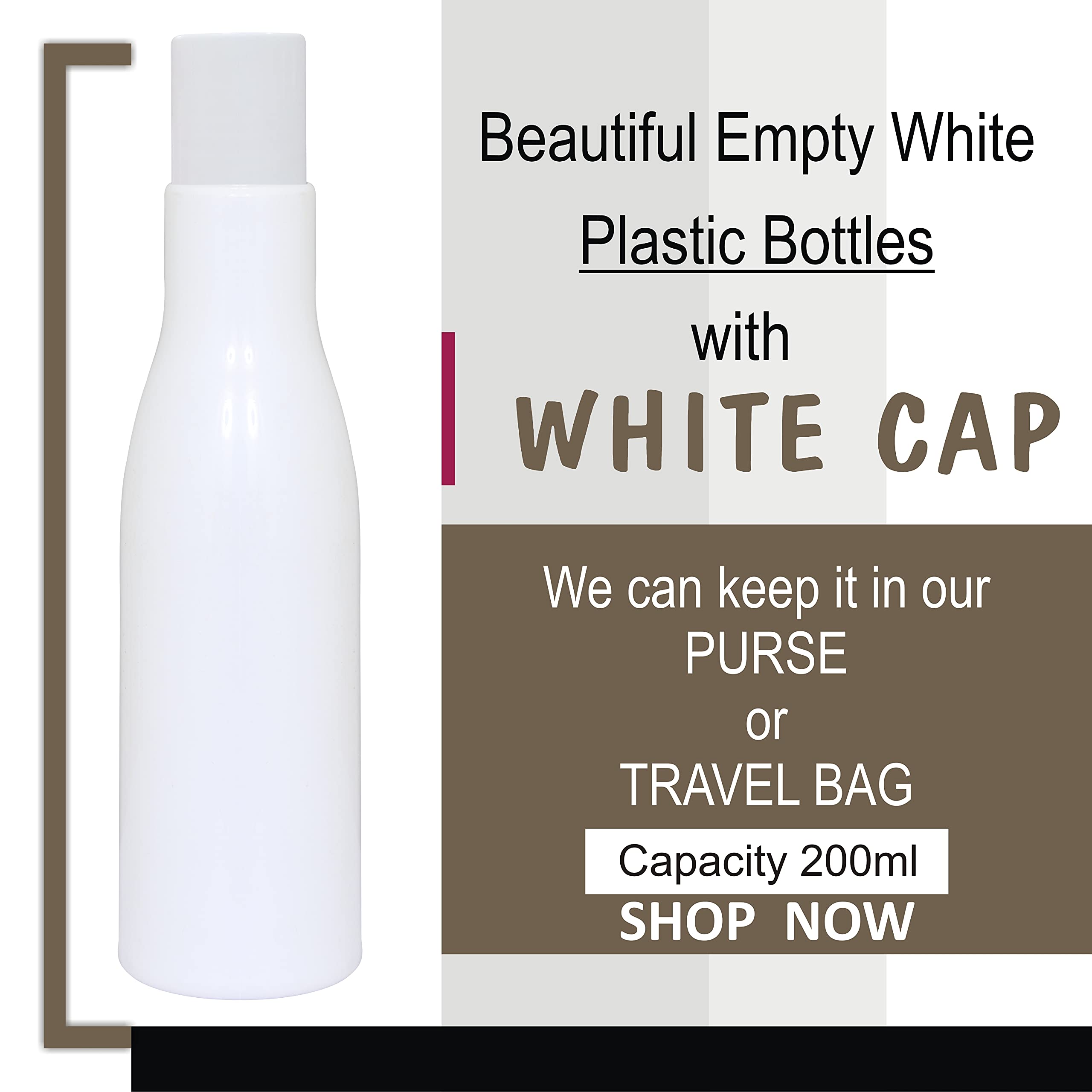 Zenvista 200ml Empty Cosmetic Bottles - Shampoo, Hair Oil, Sanitizer & Lotion Containers with White Cap/Dispenser (Pack of 3) | Travel-Friendly Refillable Containers for Home, Salon & DIY Beauty Products