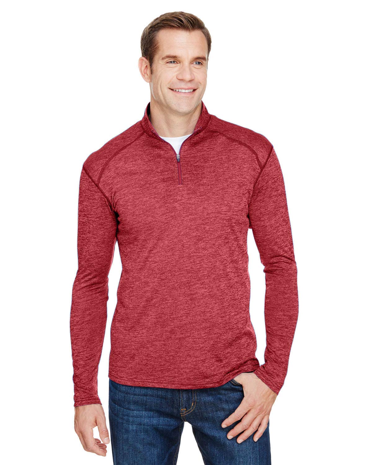 A4 Inspire Quarter Zip Pullover Sweatshirt - Red | Comfortable & Stylish for Workouts, Running & Casual Wear