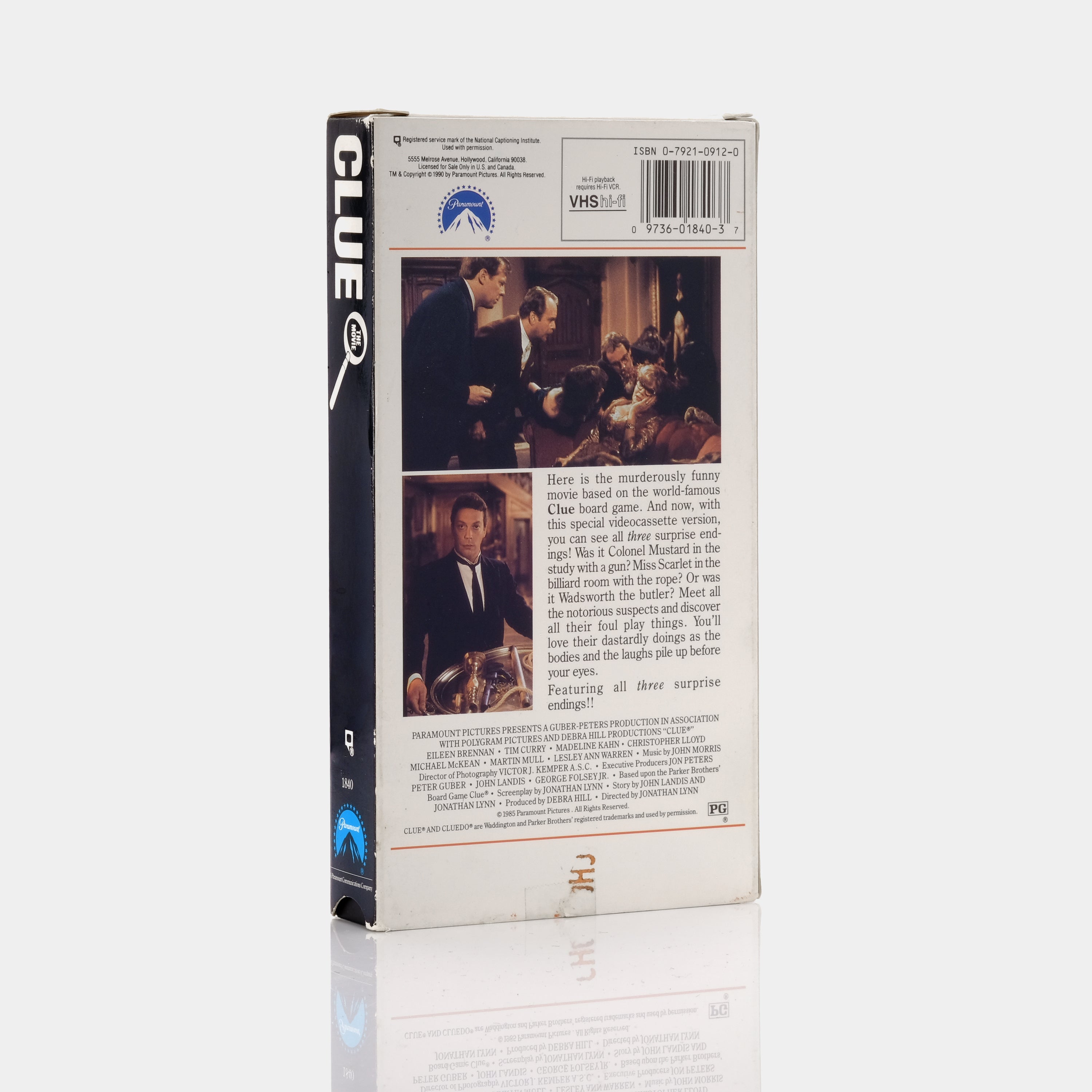 Clue VHS Tape - Classic Mystery Movie for Collectors & Nostalgia Lovers | Perfect for Movie Nights & 80s Themed Parties