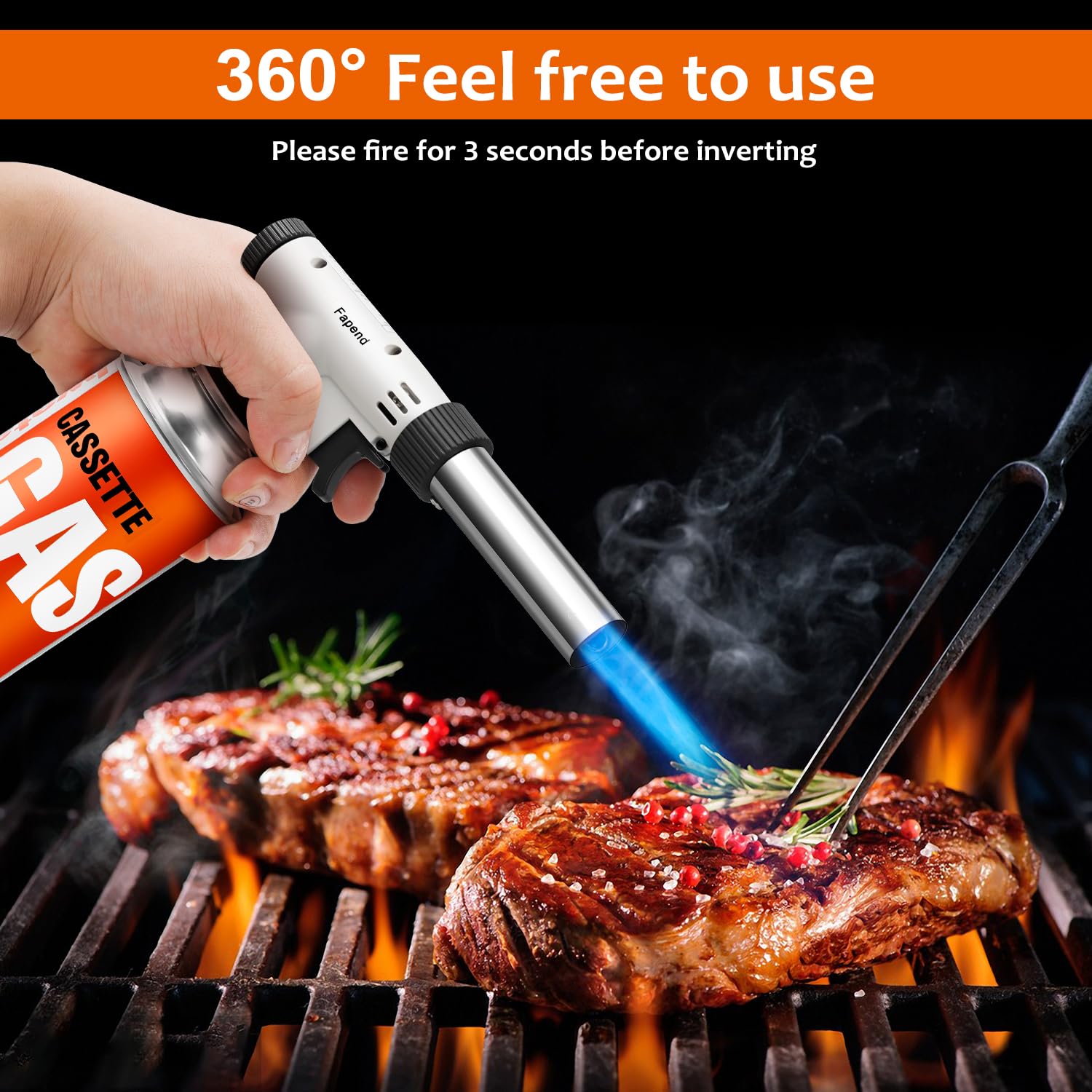 Professional Japanese Butane Kitchen Torch - Adjustable Flame Culinary Blowtorch for Creme Brulee, BBQ, Baking, Jewelry Making | Perfect for Home Chefs & Professional Kitchens