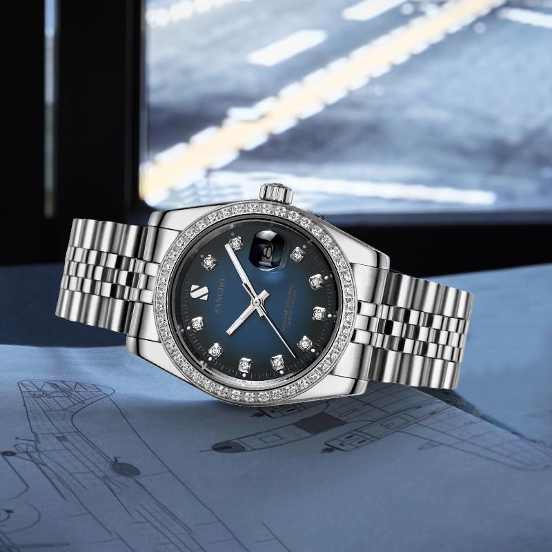 Luxury Men's Automatic Watch - Self-Winding Stainless Steel Water Resistant Wristwatch with Date Window (Gold) | Perfect for Business, Outdoor Activities & Gifts for Men