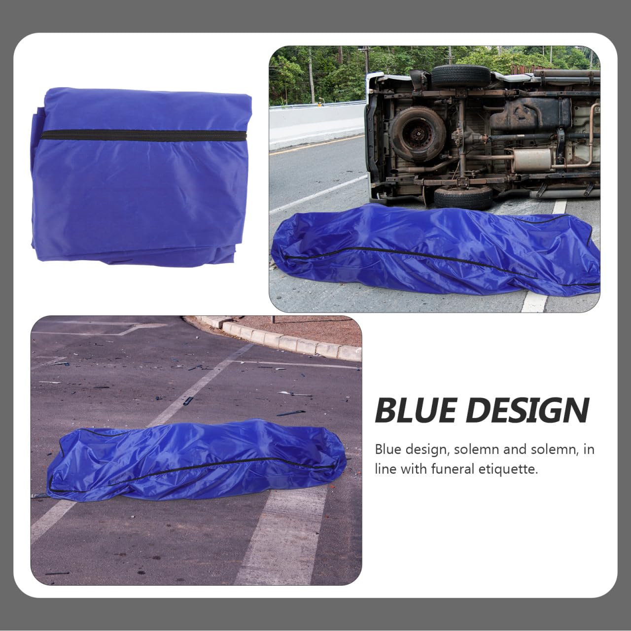 Lurrose Waterproof Cadaver Body Bag - Heavy Duty Oxford Fabric Corpse Pouch for Emergency, Funeral & Hospital Use - Includes Finger Protectors for Safe Handling