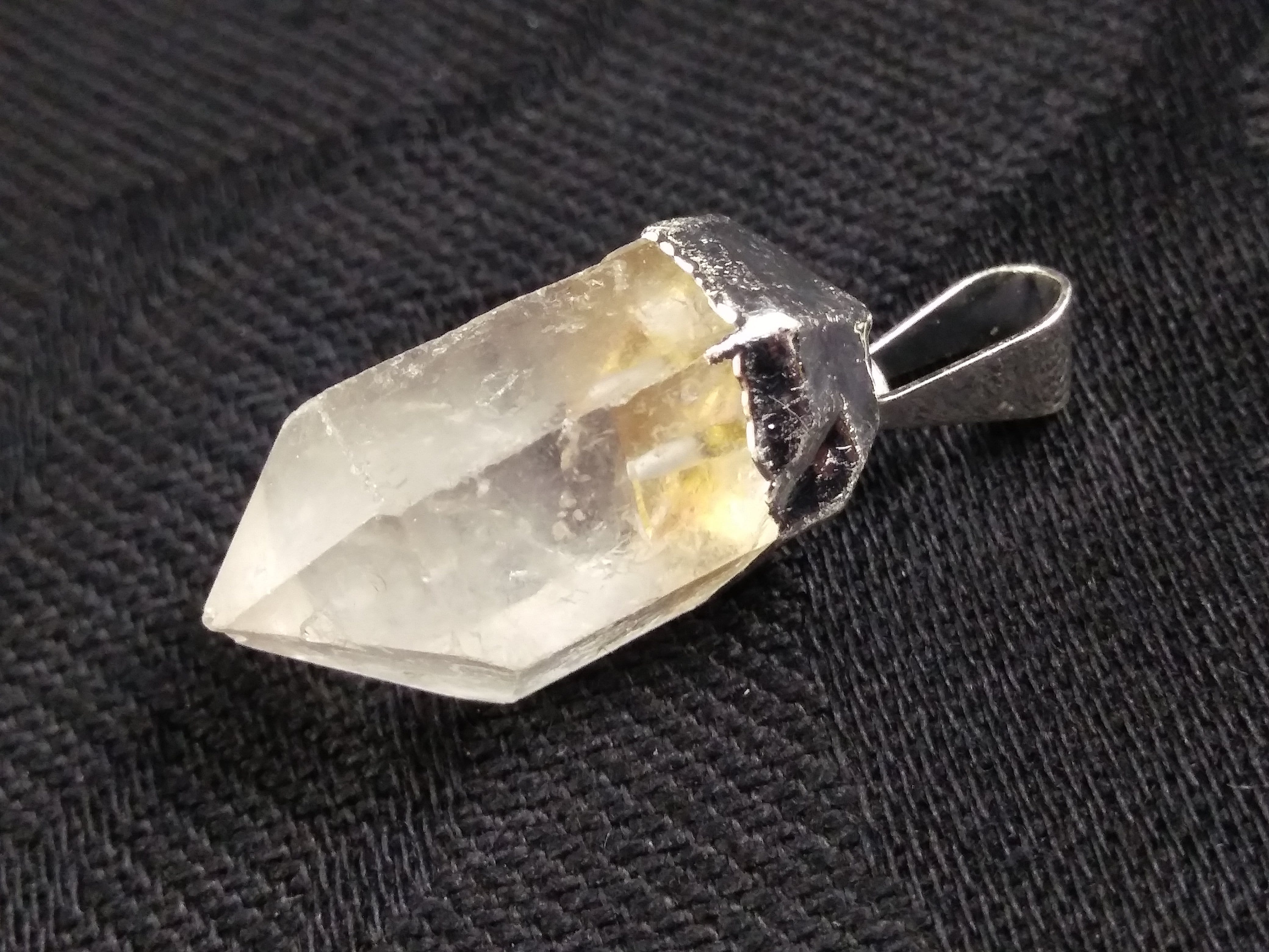 Natural Clear Quartz Point Pendant Necklace with Sterling Silver Foil - Perfect for Meditation, Healing & Spiritual Jewelry Gifts