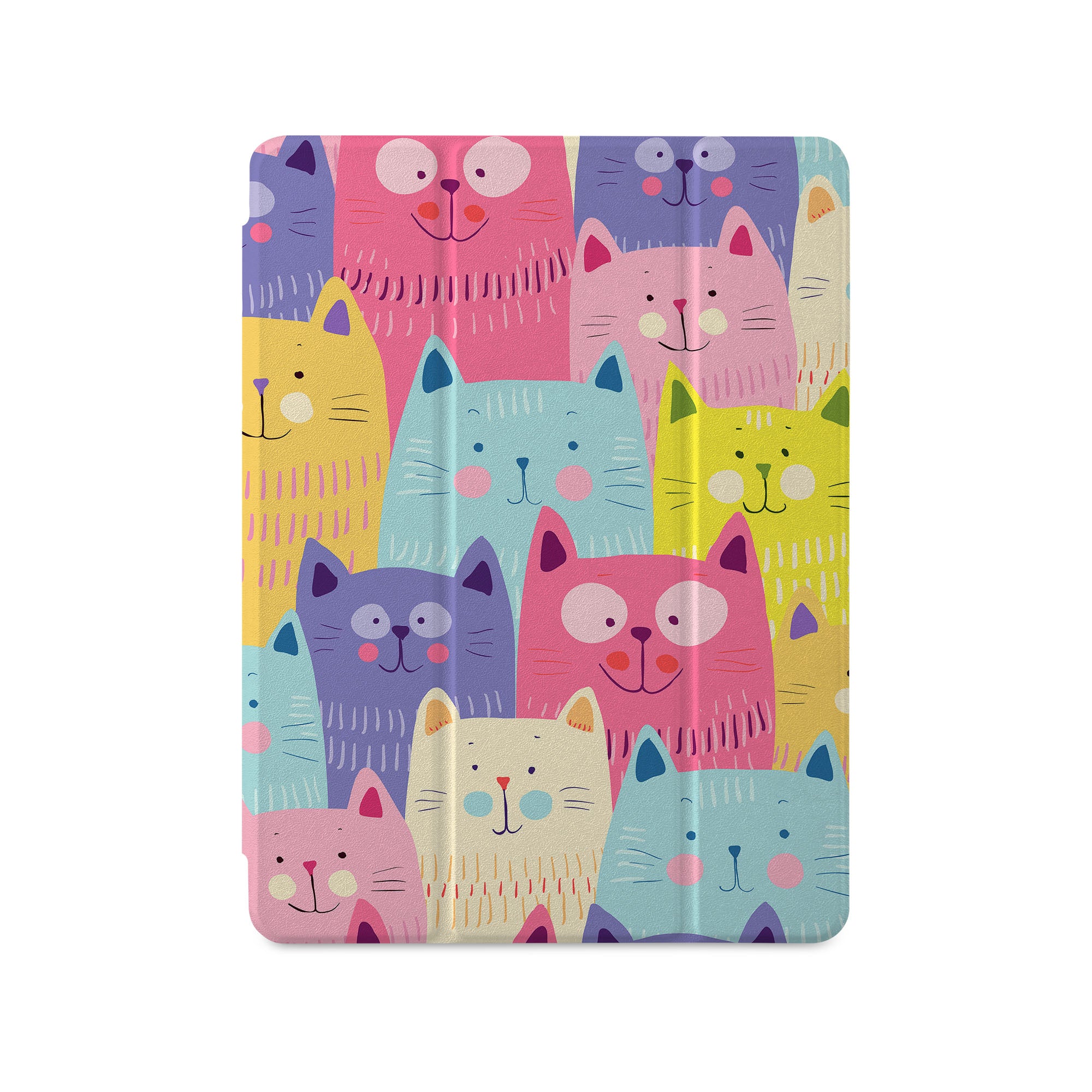 360° Rotating iPad Case with Cat & Kitty Design - Ultra Slim Protective Cover for iPad Pro/Air/Mini - Perfect for Work, School & Travel