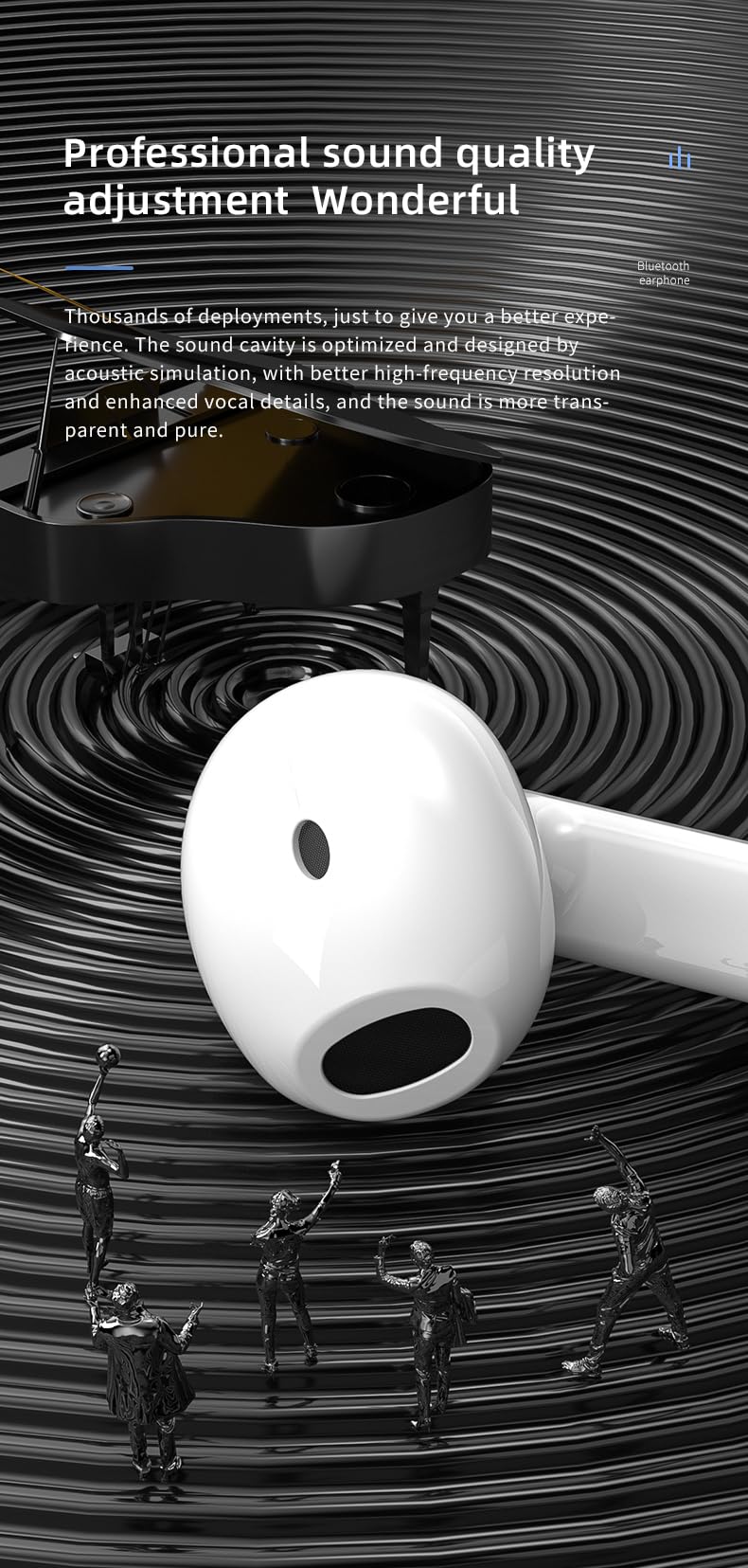BD&M Wireless Bluetooth Earbuds - IPX7 Waterproof Stereo Headphones with Touch Control & LED Power Display, Sport Earphones for Gym Running Workouts, Compatible with iPhone Android Samsung (Perfect for Workouts, Commuting & Travel)