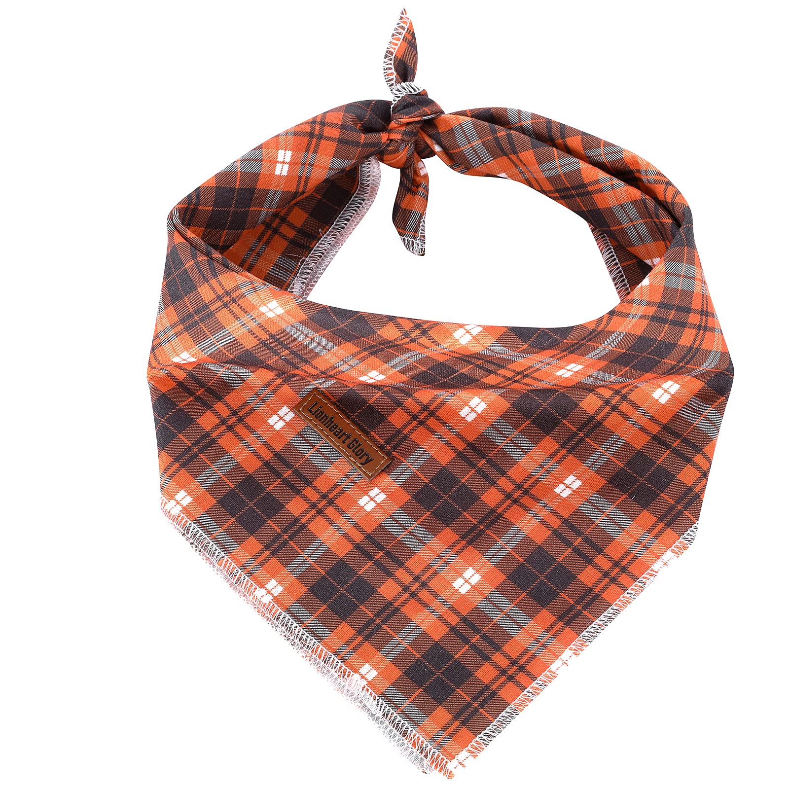 Lionheart Glory Fall Dog Bandana - 1 Pack Washable Soft Cotton Halloween Bib Scarf, Adjustable Kerchief Square Bandanas for Small Dogs - Perfect for Halloween Costumes, Autumn Walks & Pet Photo Shoots