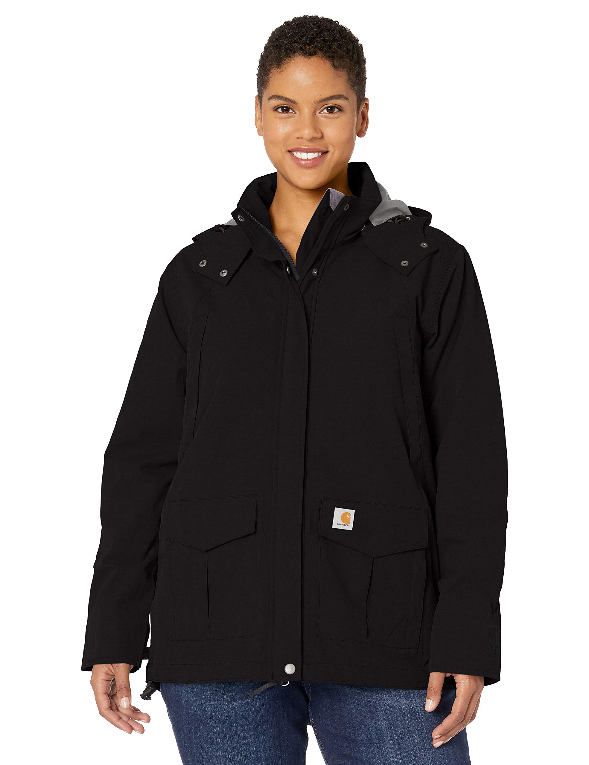 Carhartt Women's Shoreline Jacket - Waterproof Windbreaker Jacket for Outdoor Work & Hiking (Regular & Plus Sizes) | Perfect for Construction, Camping & Cold Weather