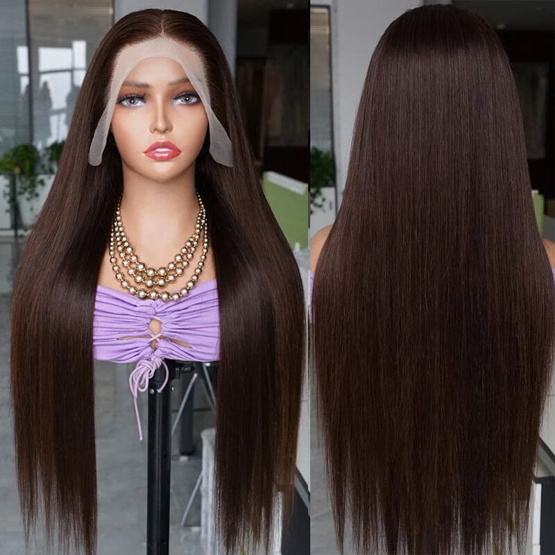 Eullair Perfect Chocolate Brown Lace Frontal Human Hair Wig - Natural Looking 13x4 HD Lace Wig for Black Women | TikTok Viral Hairpiece for Everyday Wear & Special Occasions