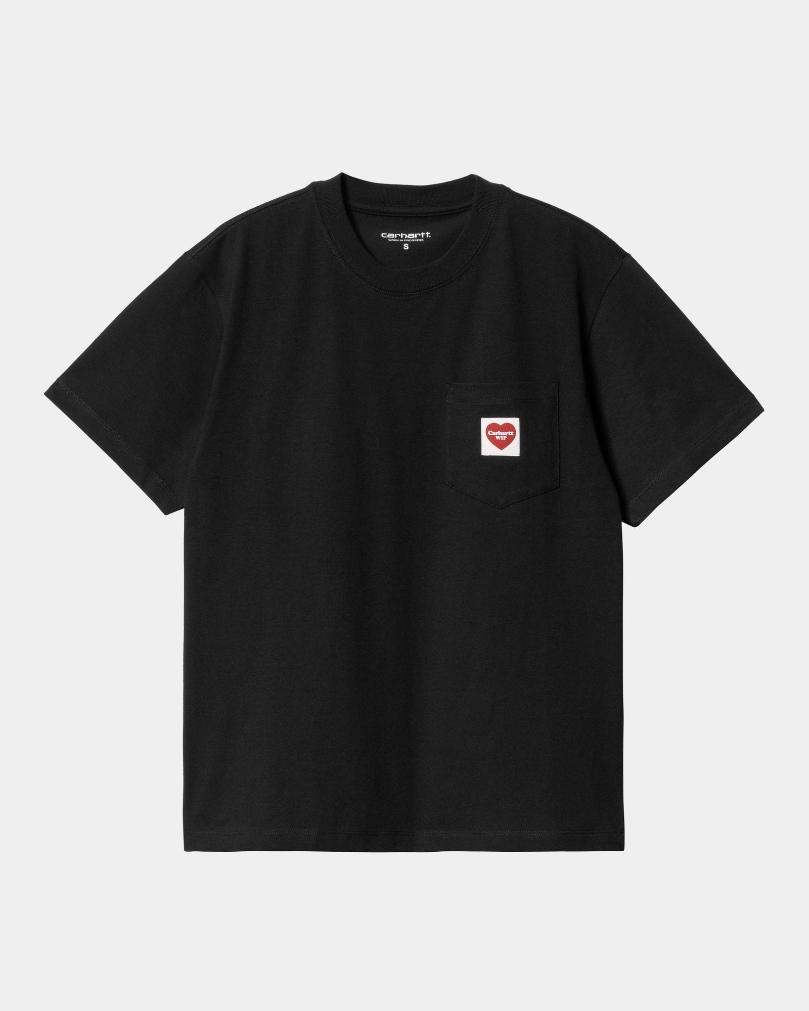 Women's Heart Print Pocket T-Shirt - Soft Cotton Casual Tee for Everyday Wear | Black & Red | Perfect for Date Nights, Casual Outings & Layering