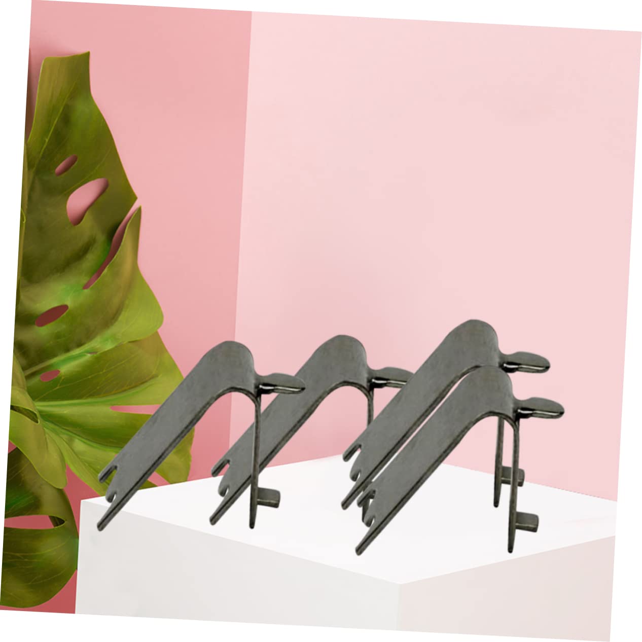 4-Piece Metal Clips for Desk Partition & Acrylic Shelf - Heavy Duty Refrigerator Shelf Brackets & Freezer Buckle Replacement - Perfect for Office Organization & Kitchen Storage Solutions