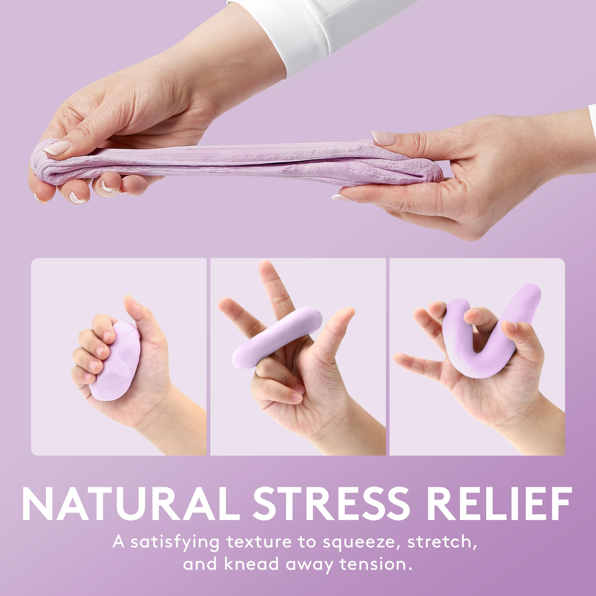 Aromatherapy Scented Therapy Putty with Lavender & Eucalyptus Essential Oils - Stress Relief & Sensory Play Dough for Adults, Kids - Non-Toxic, Non-Stick 4.5 oz - Perfect for Meditation, Anxiety Relief & Classroom Fidget Toys
